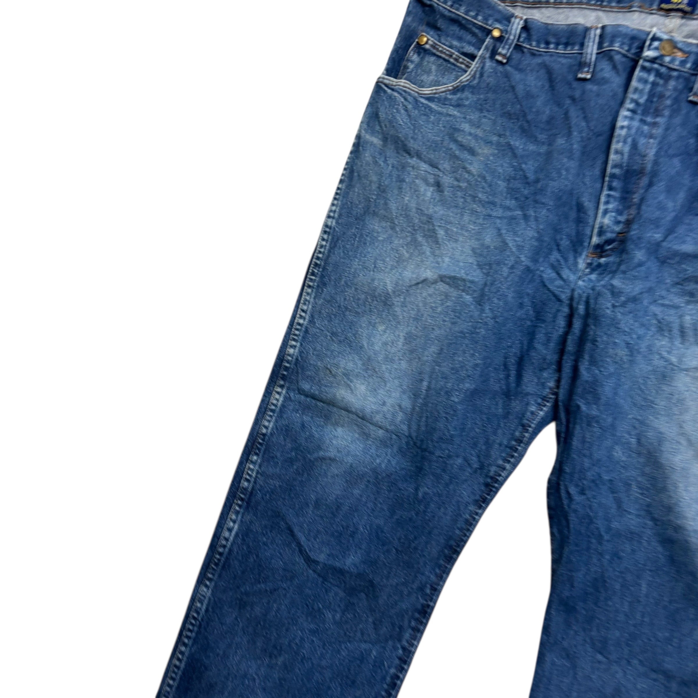 Wrangler Jeans Cowboy Cut W46 L30 Mens Mid Blue 47MWZ Regular Fit Denim