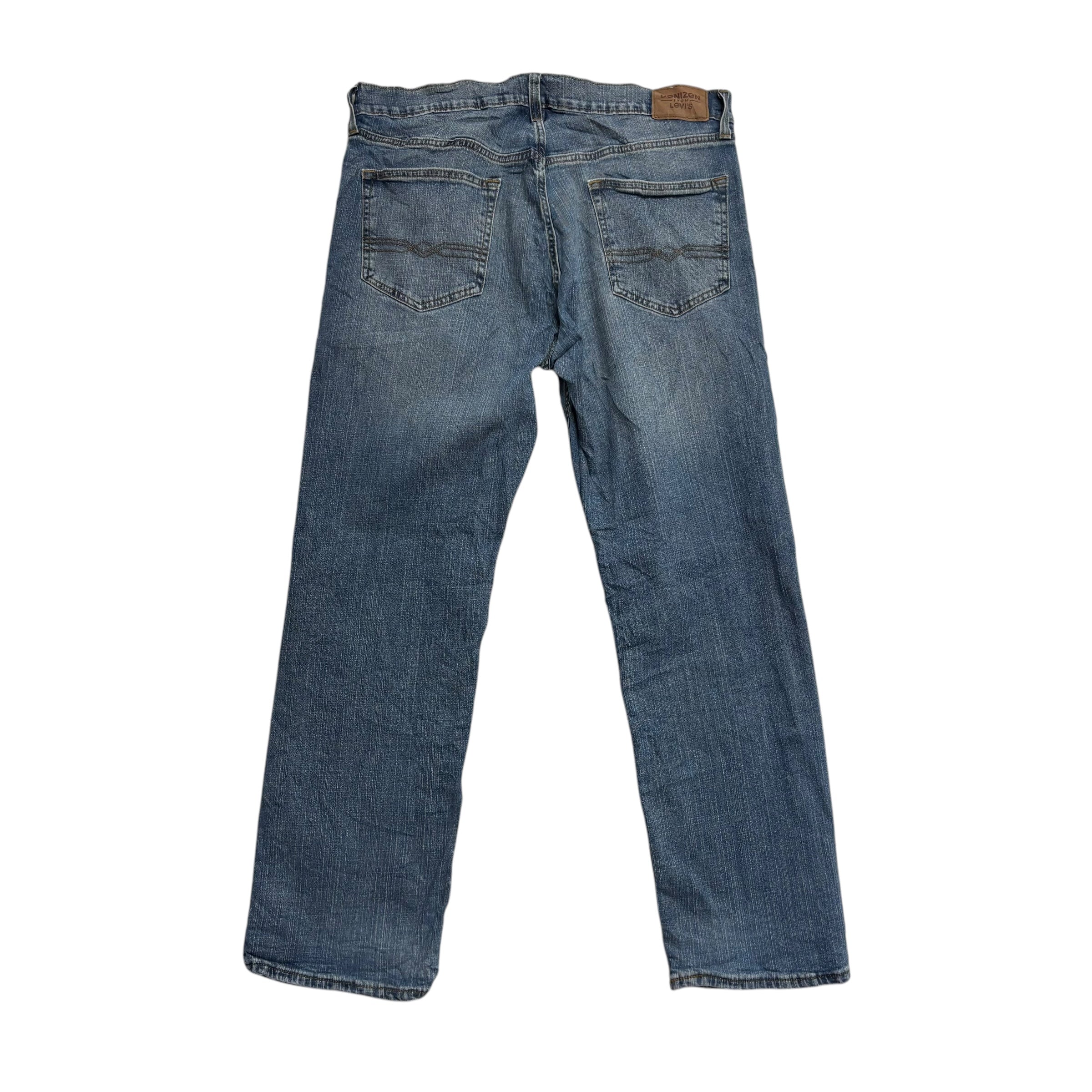 Levis Denizen Jeans W33 L30 Mens Mid Blue Relaxed Straight Fit Stretch Denim (E)