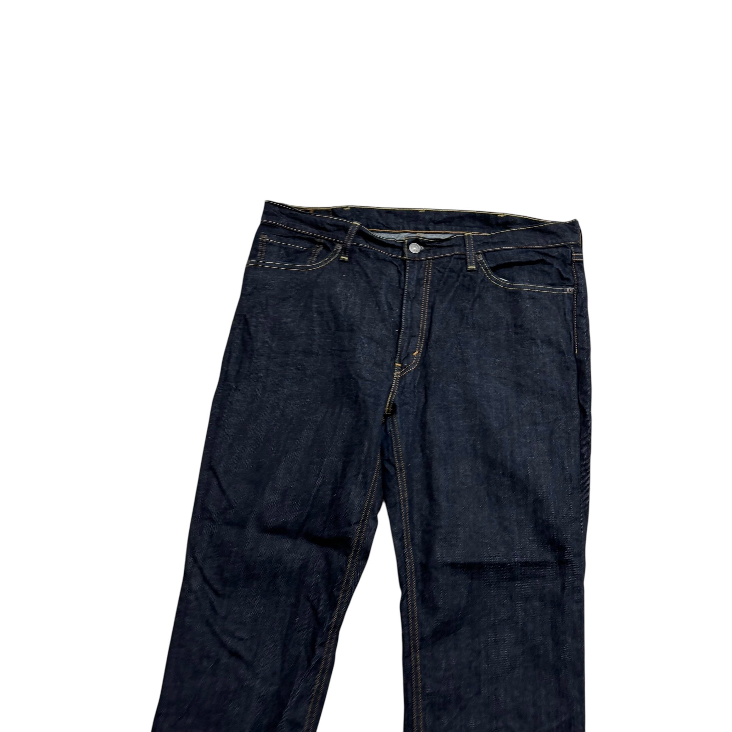 Levis 541 Jeans W38 L30 Mens Dark Blue Athletic Tapered Fit Stretch Denim (E)