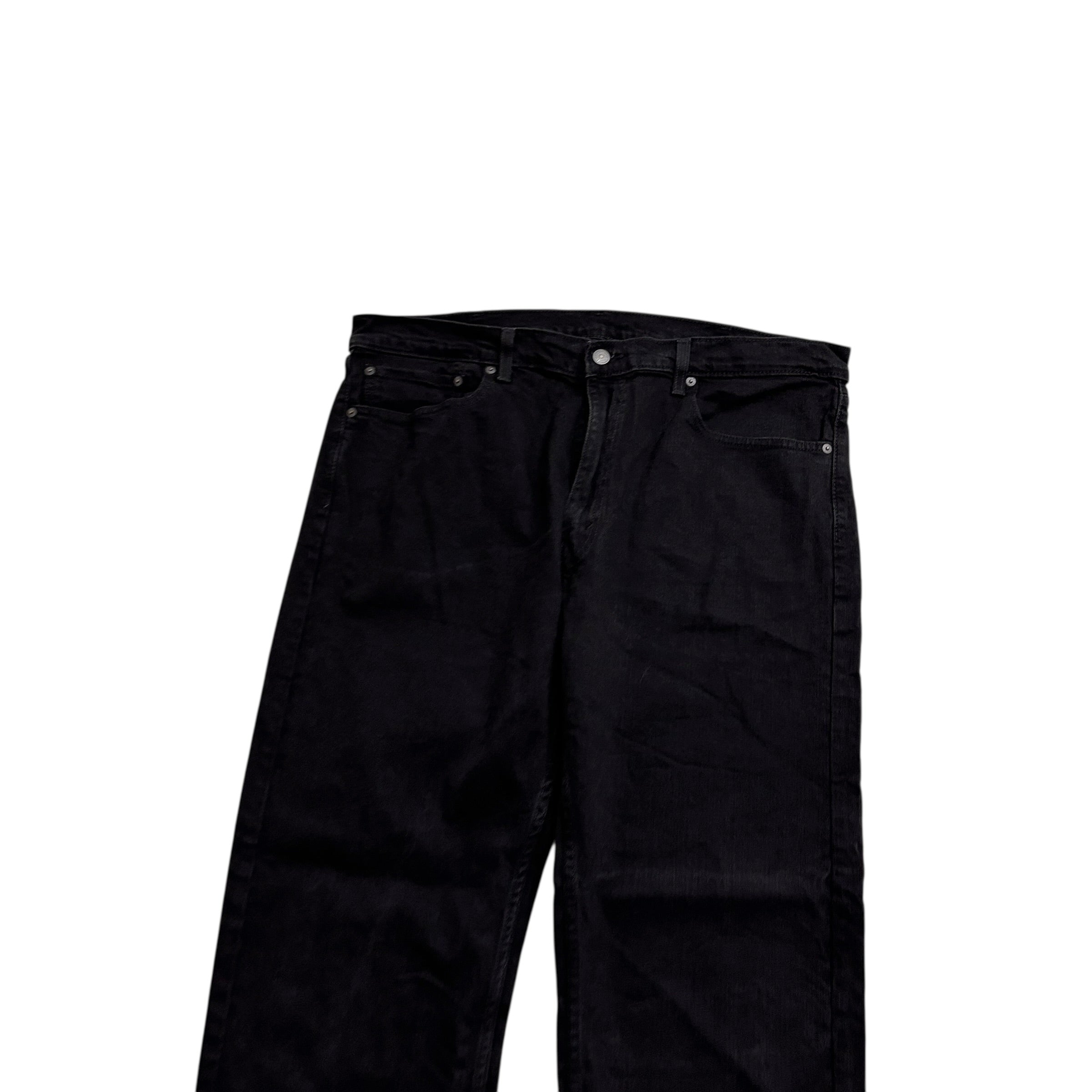 Levis 505 Jeans W40 L30 Mens Black Regular Straight Fit Stretch Denim (E)