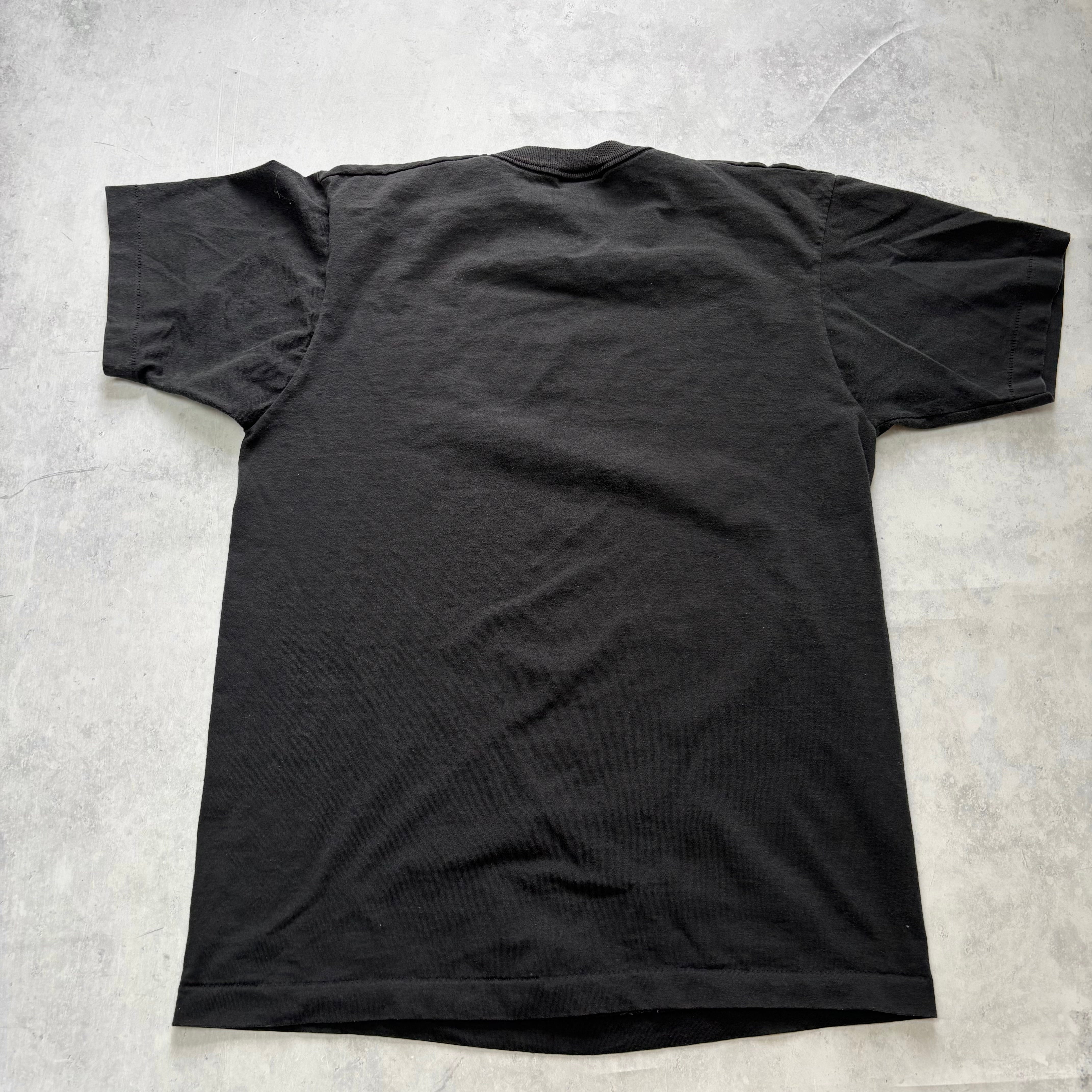 Vintage T Shirt Mens Medium Black Single Stitch Graphic Print 80s USA