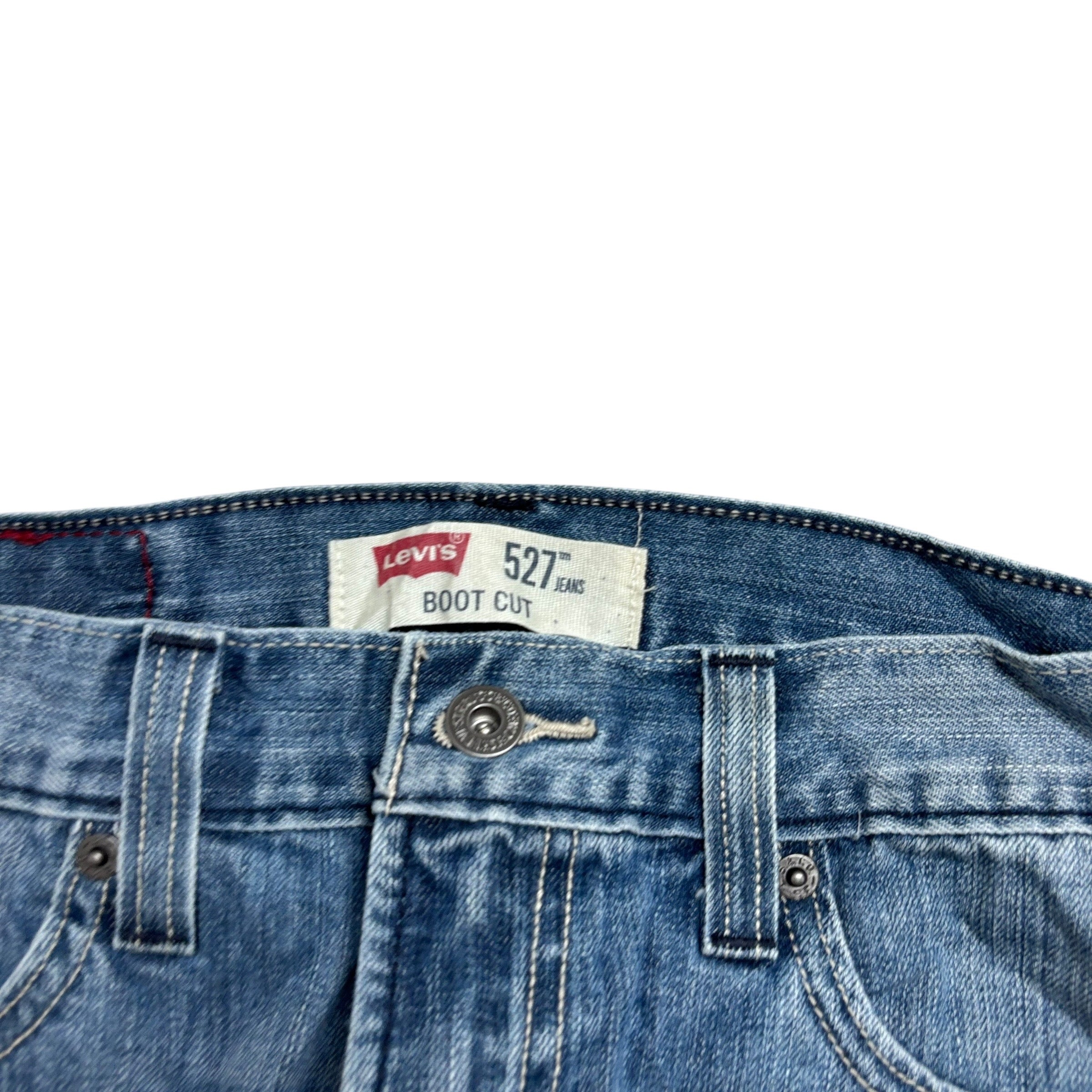 Levis 527 Jeans W29 L32 Mens Mid Blue Regular Bootcut Fit Vintage Denim (E)