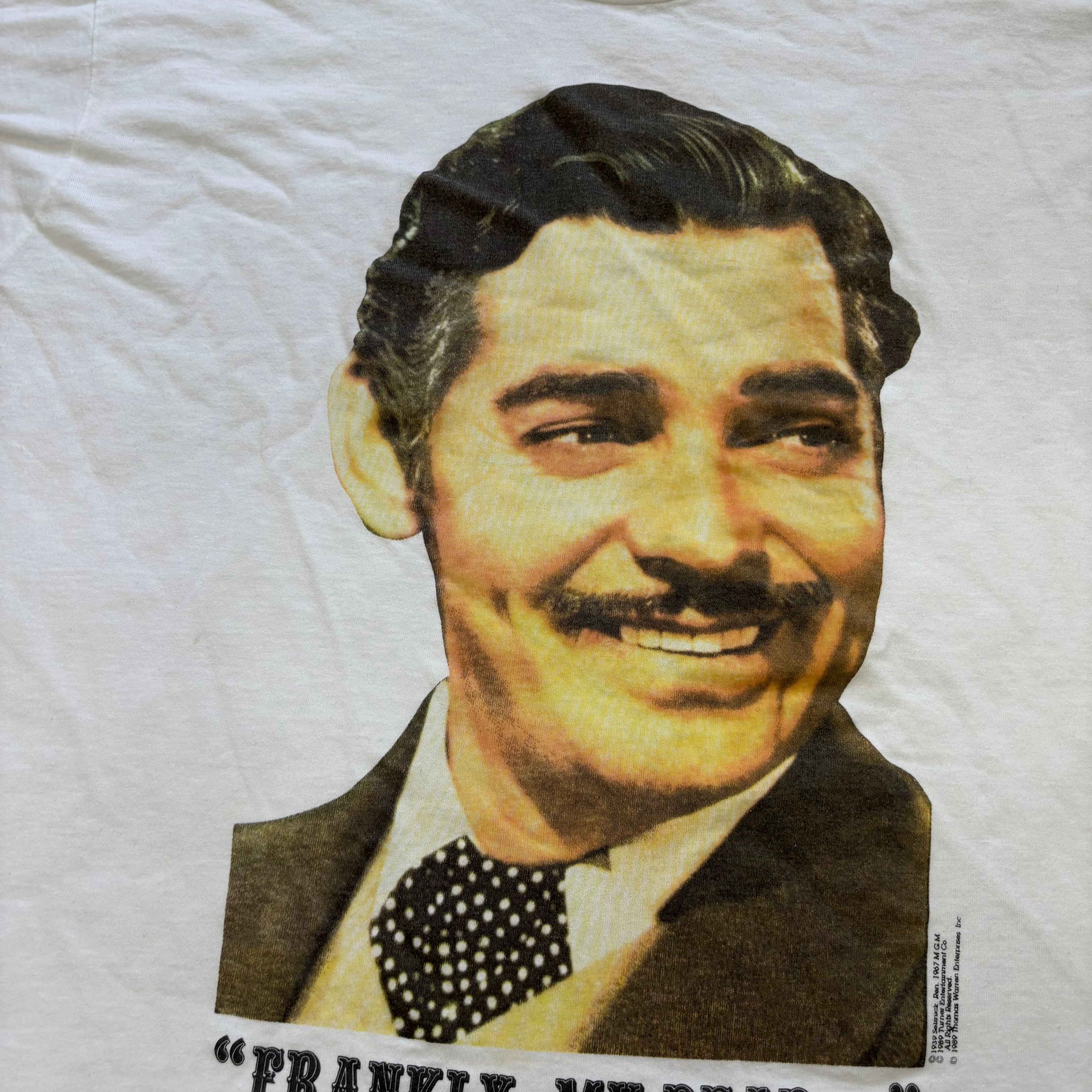 Vintage T Shirt Mens Large White Single Stitch Gone With The Wind Film 80s