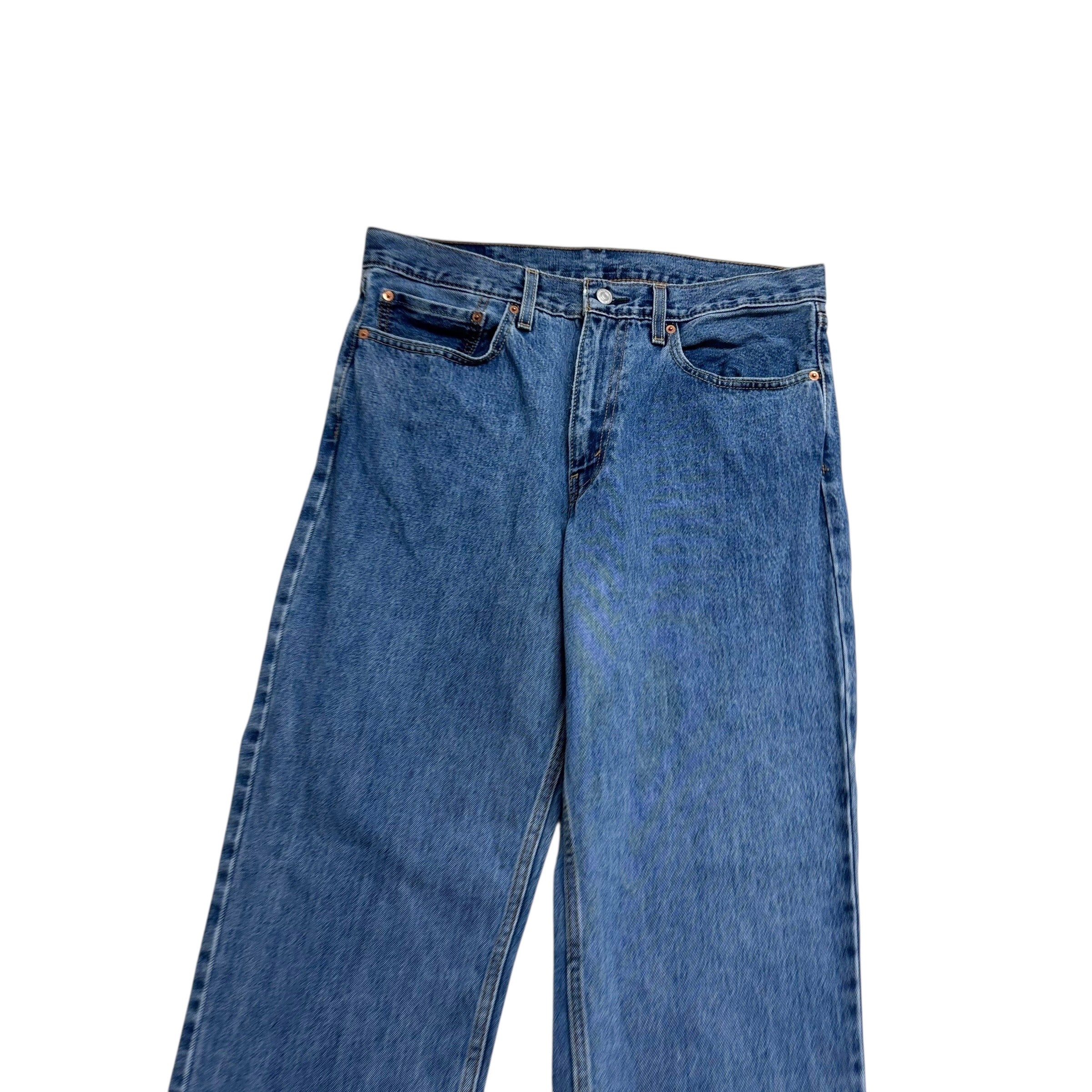 Levis 505 Jeans W35 L32 Mens Mid Blue Regular Straight Fit Denim