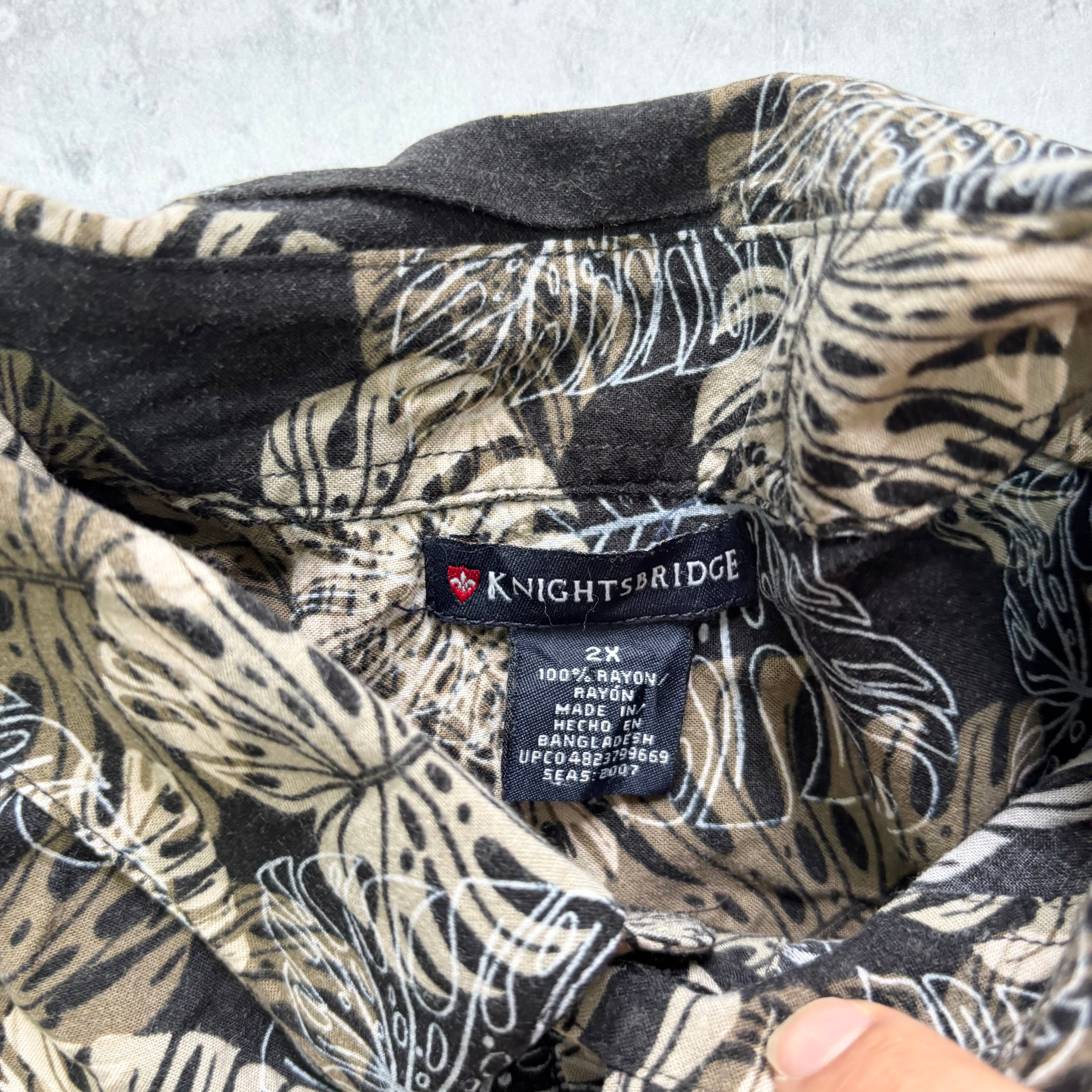 Vintage Hawaiian Shirt Mens XXL Black Floral Aloha Short Sleeve Rayon
