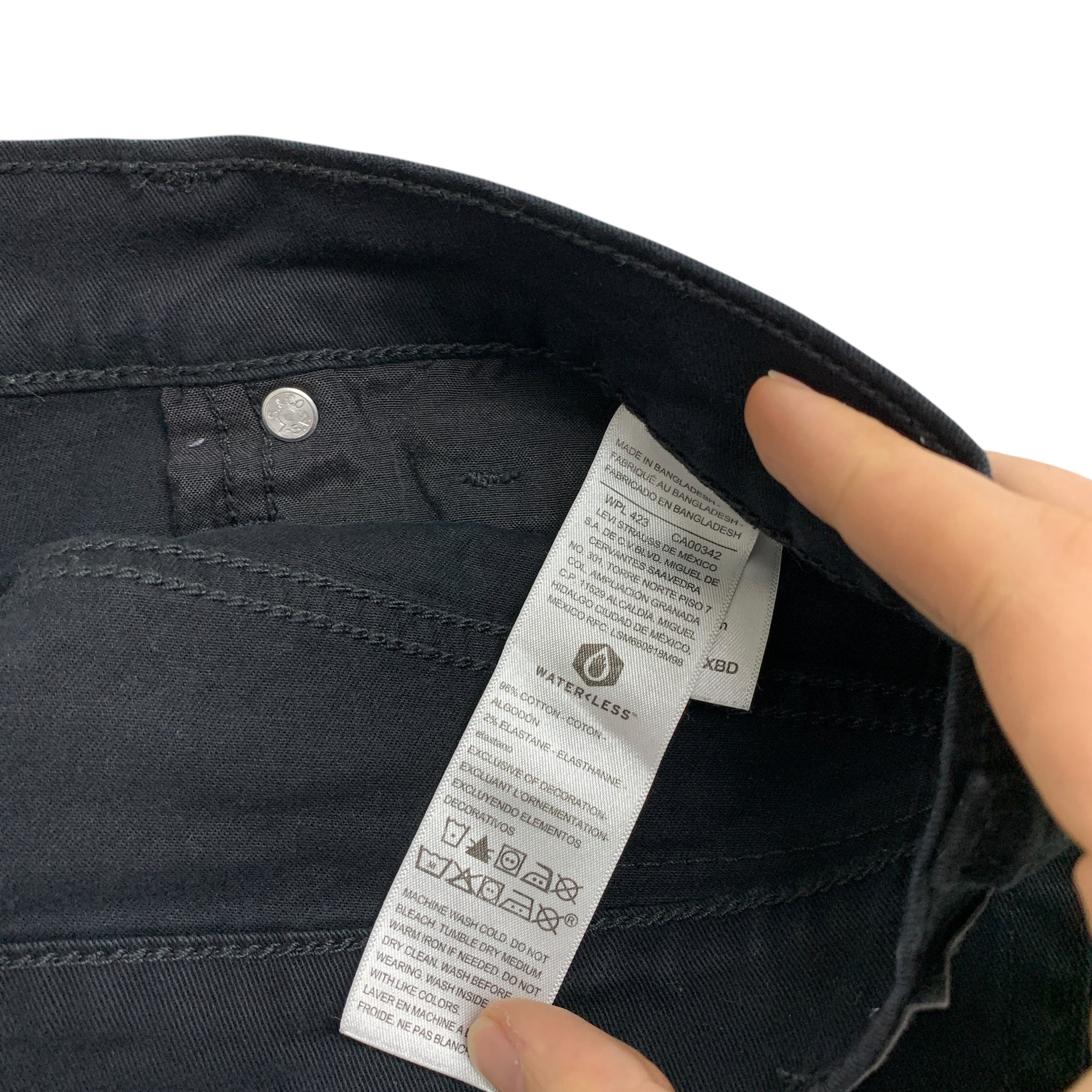 Levis Signature Trousers W32 L31 Mens Black Athletic Fit Stretch Pants (E)