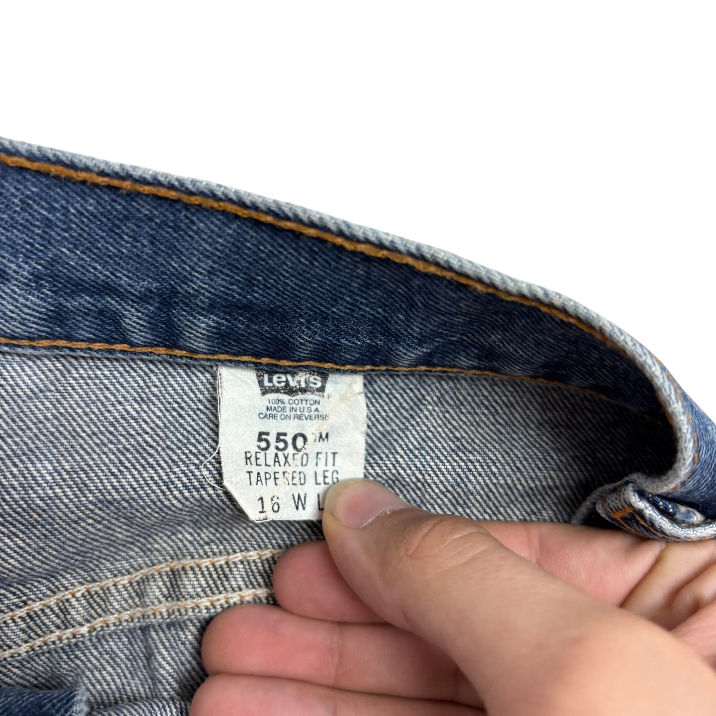 Levis 550 Jeans W32 L27 Womens Mid Blue Relaxed Taper Vintage USA Made