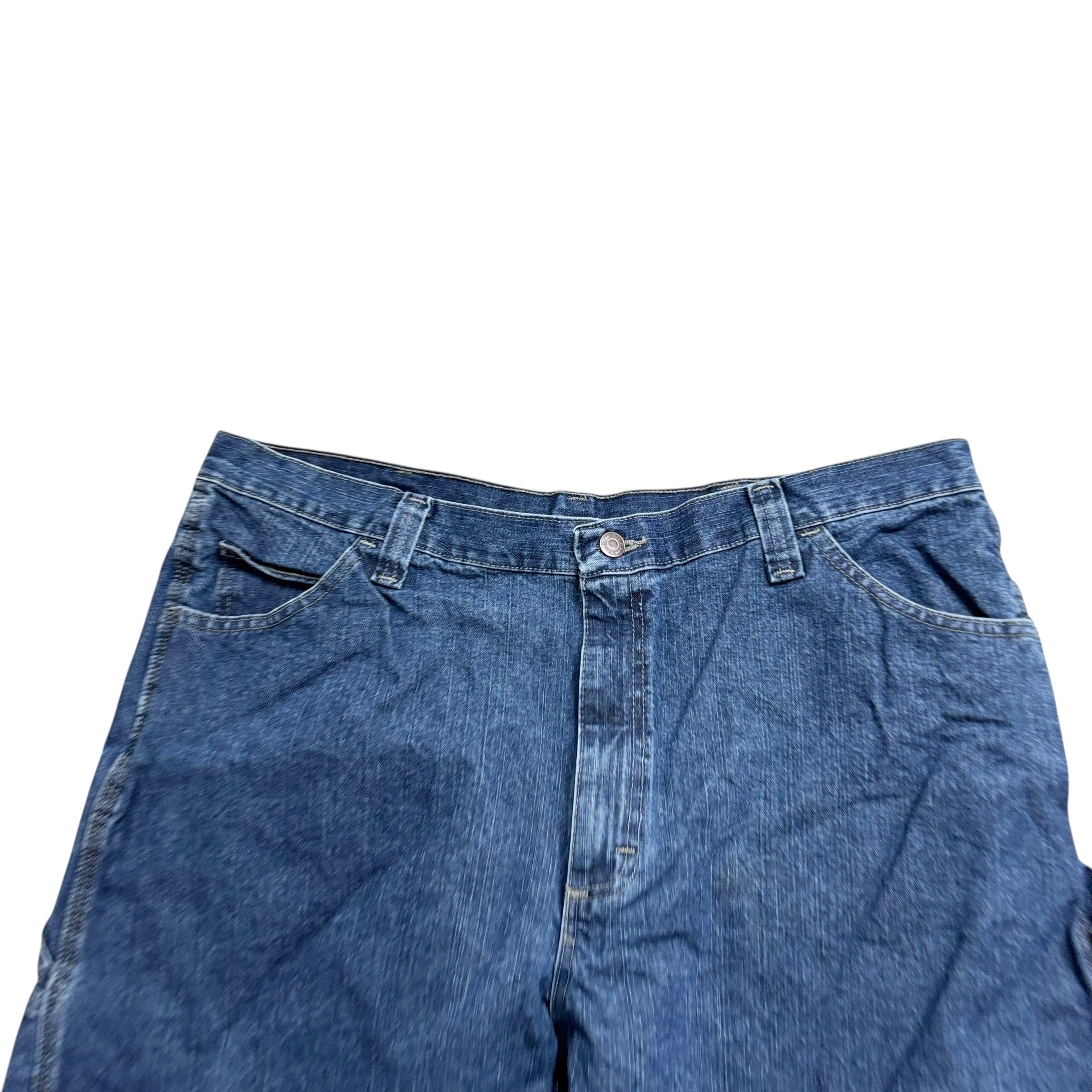 Wrangler Baggy Jorts W38 Mens Dark Blue Denim Shorts Relaxed Carpenter (E)