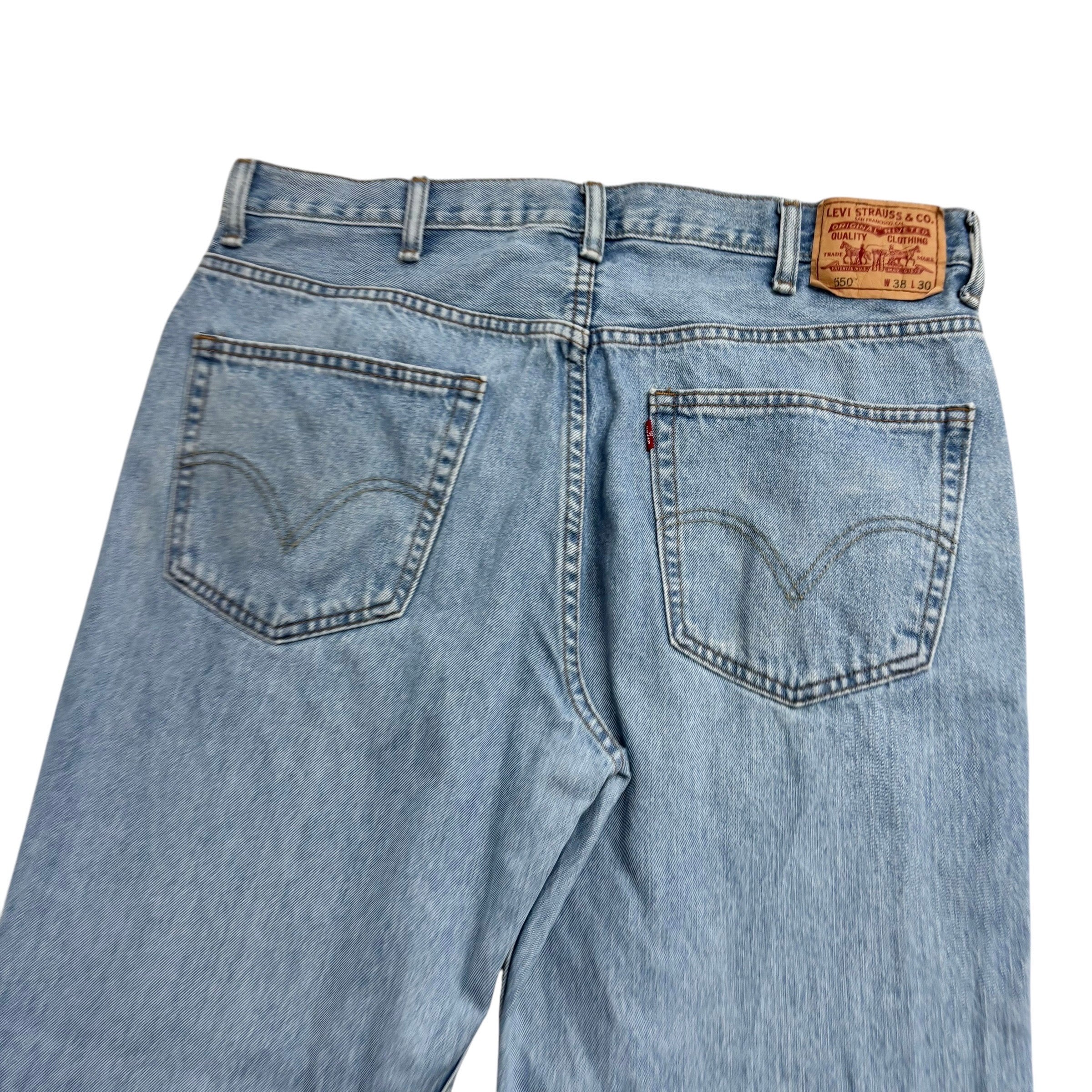 Levis 550 Jeans W38 L30 Mens Light Blue Baggy Relaxed Straight Fit Vintage Denim