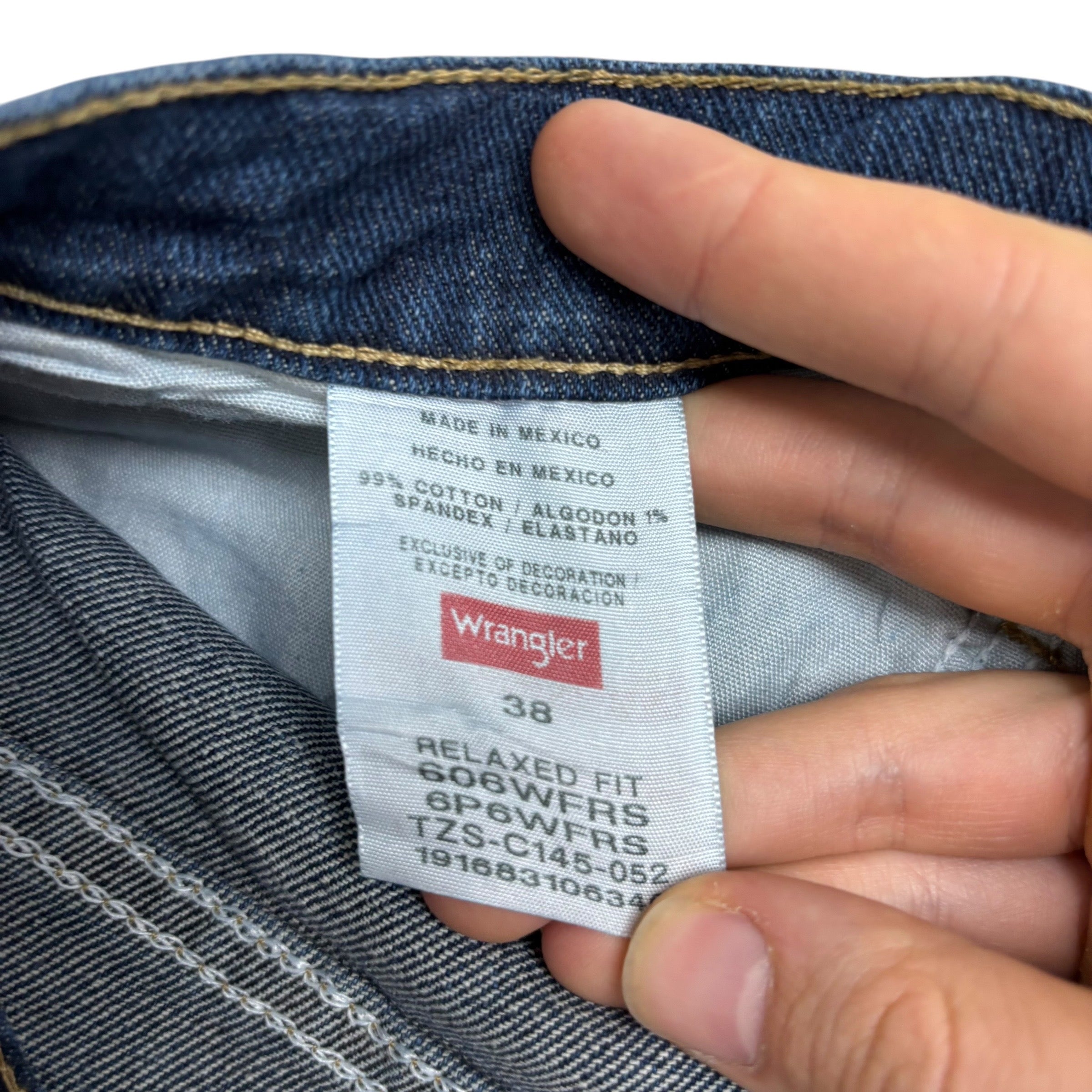 Wrangler Baggy Jorts W38 Mens Denim Shorts Dark Blue Relaxed Fit Stretch (E)