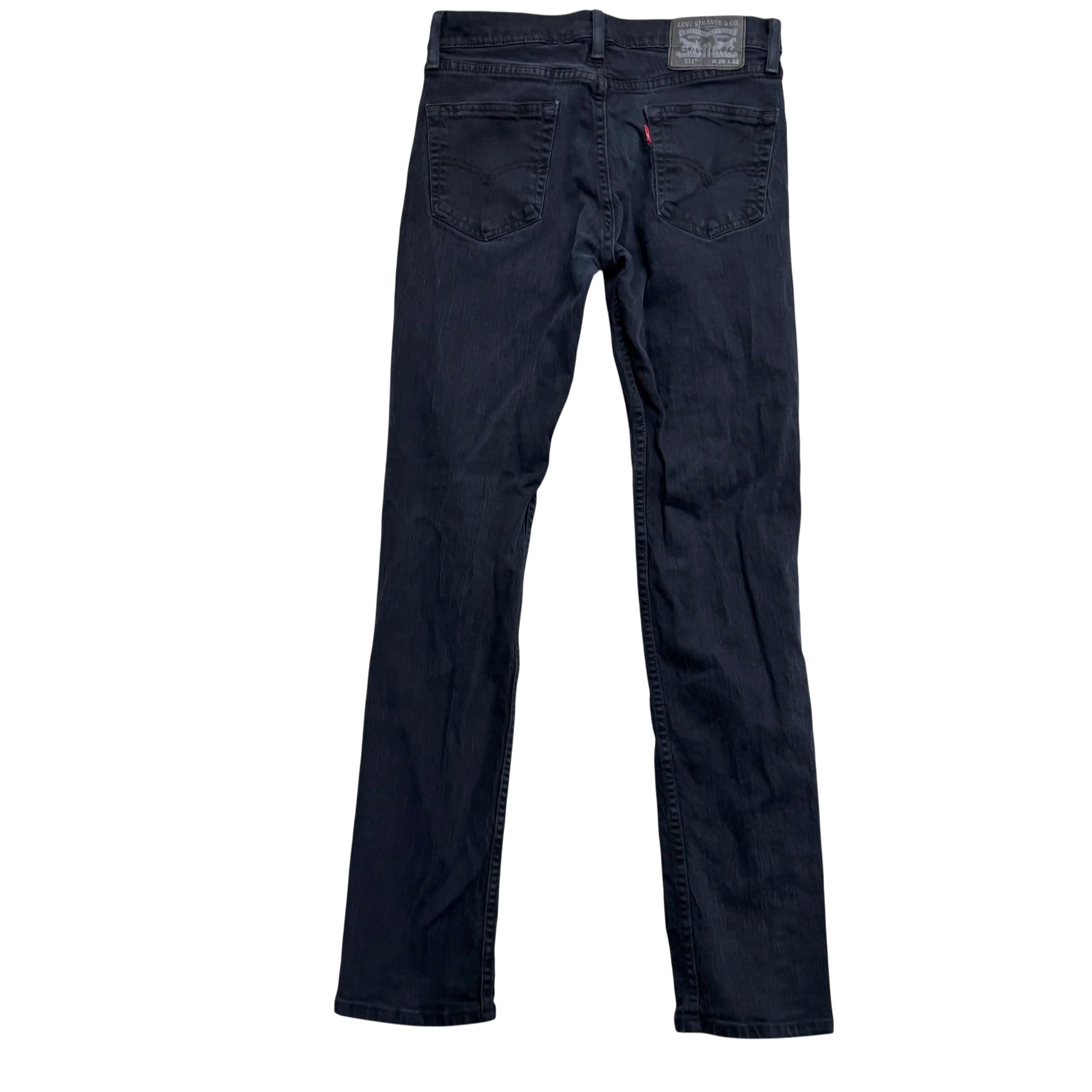 Levis 511 Jeans W29 L32 Mens Navy Blue Slim Fit Stretch Denim (E)