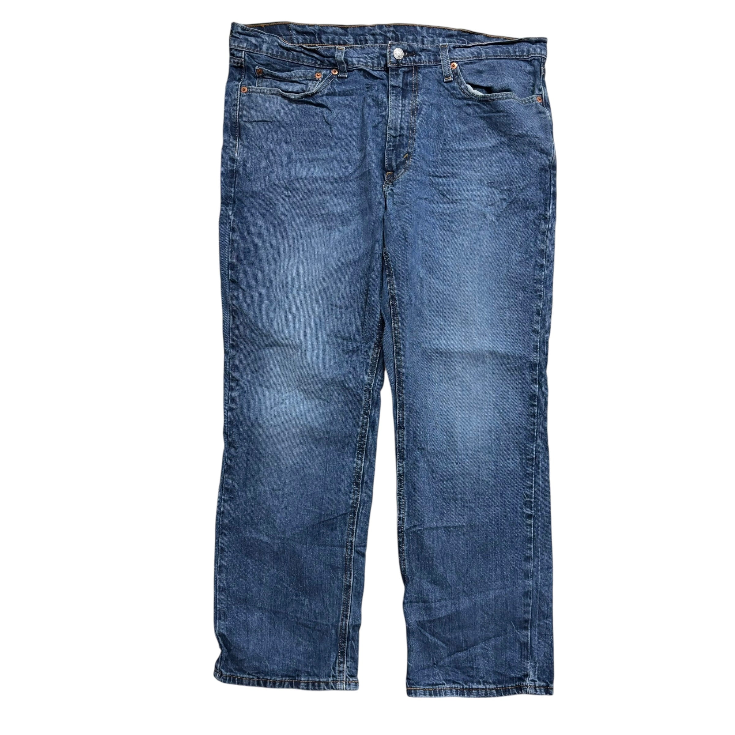 Levis 541 Jeans W38 L29 Mens Mid Blue Athletic Tapered Fit Stretch Denim (E)