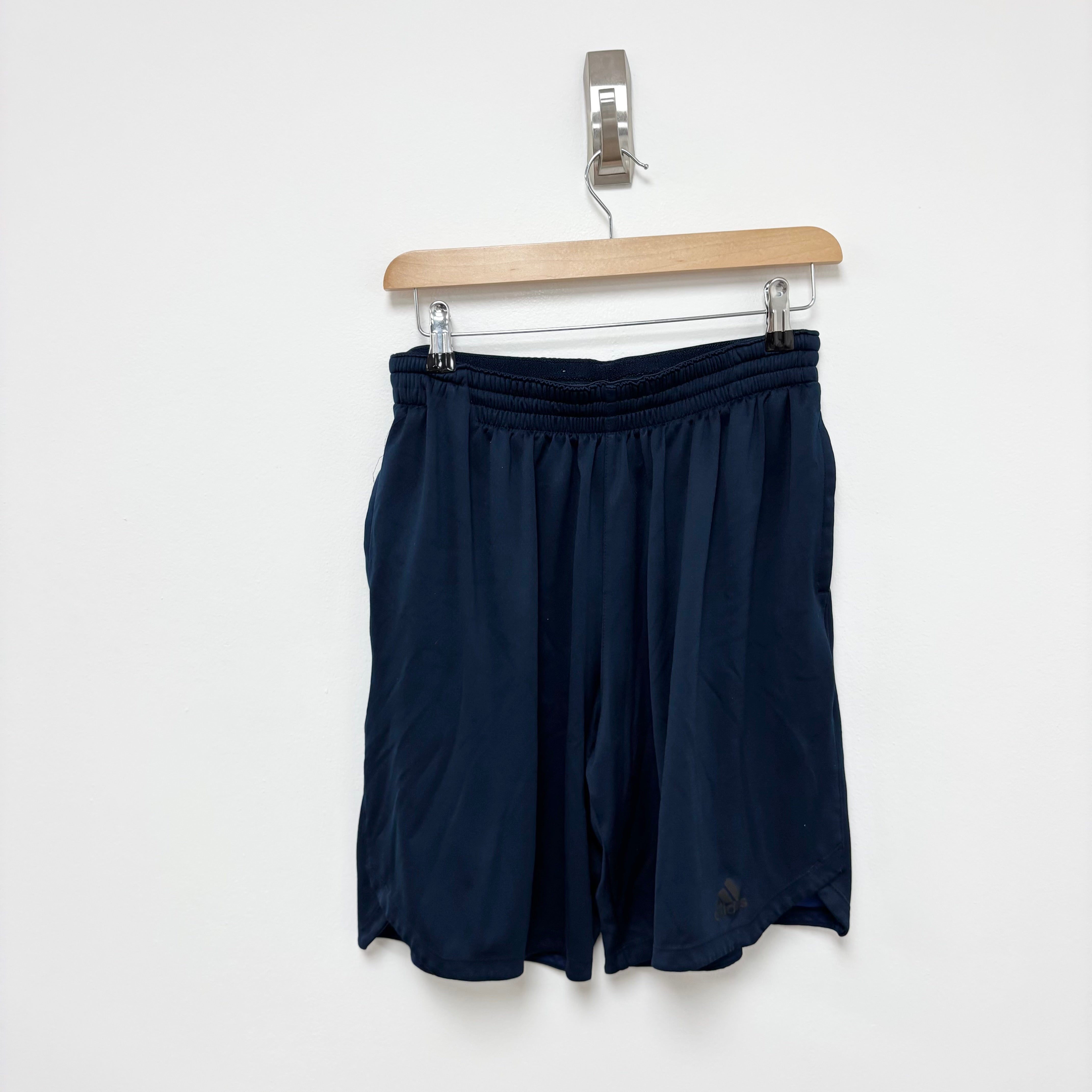 Adidas Shorts Mens Medium Navy Blue Sports Running Gym Athletic Pockets