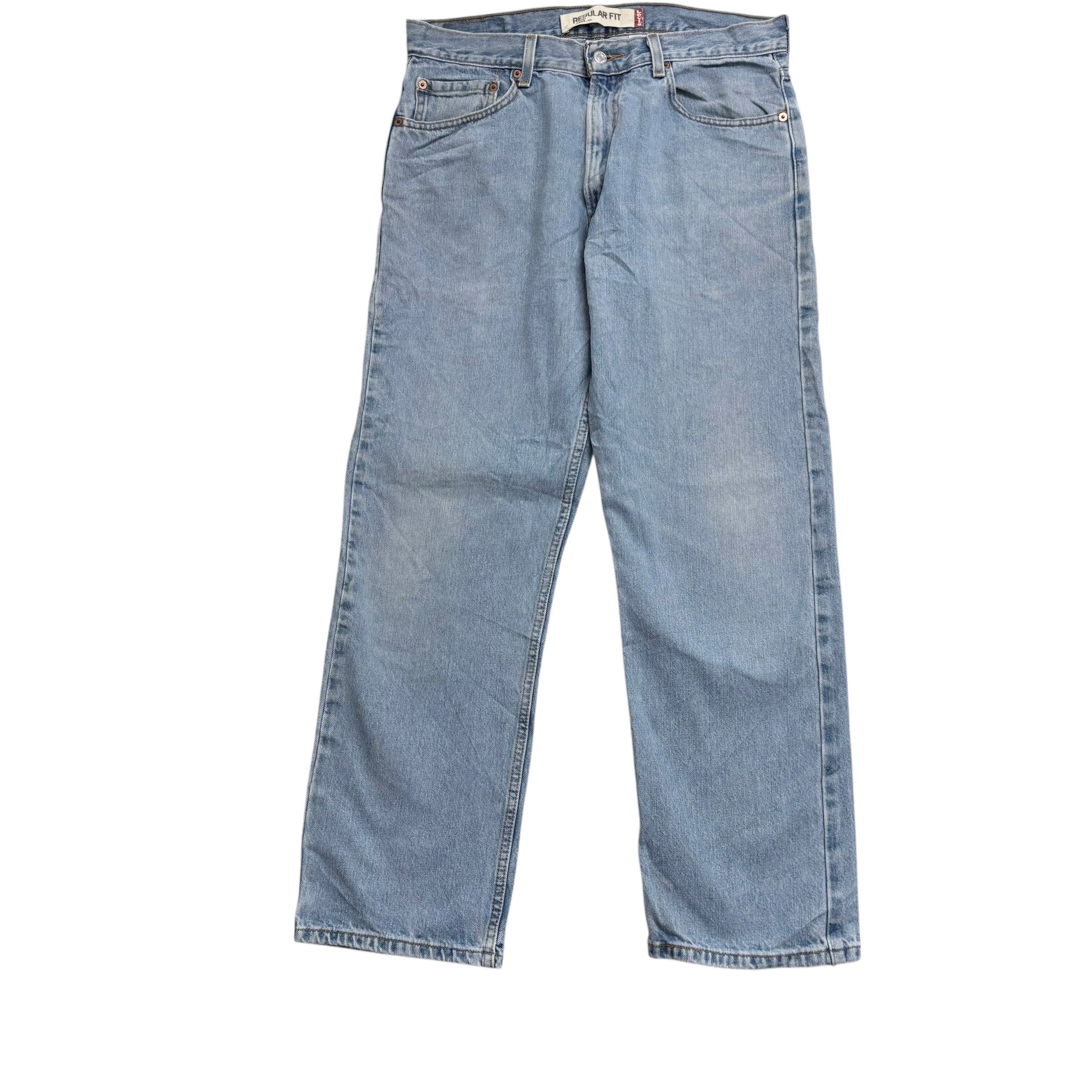 Levis 505 Jeans W33 L30 Mens Light Blue Regular Straight Fit Vintage Denim (E)