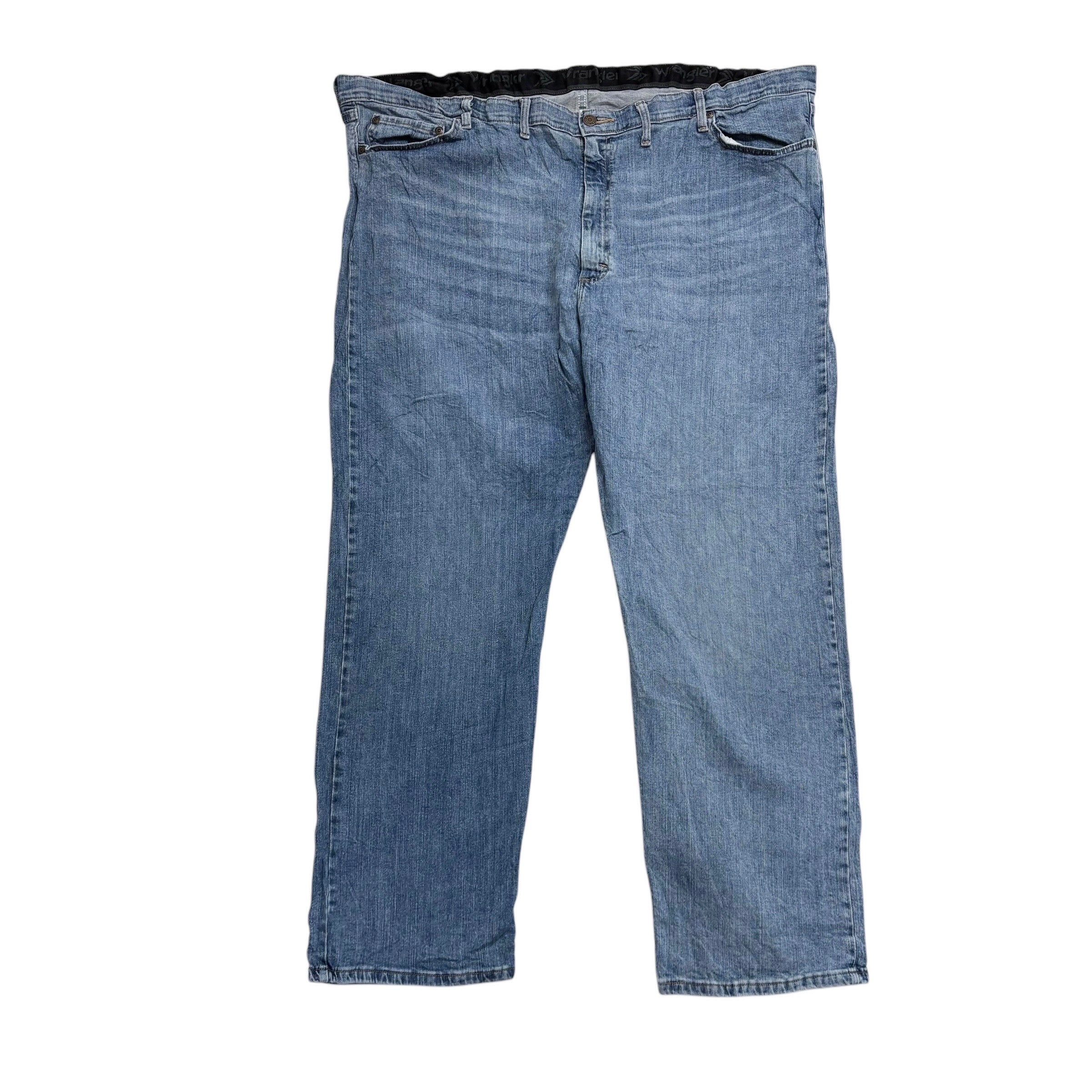 Wrangler Jeans W48 L30 Mens Light Blue Relaxed Straight Fit Stretch Denim (E)
