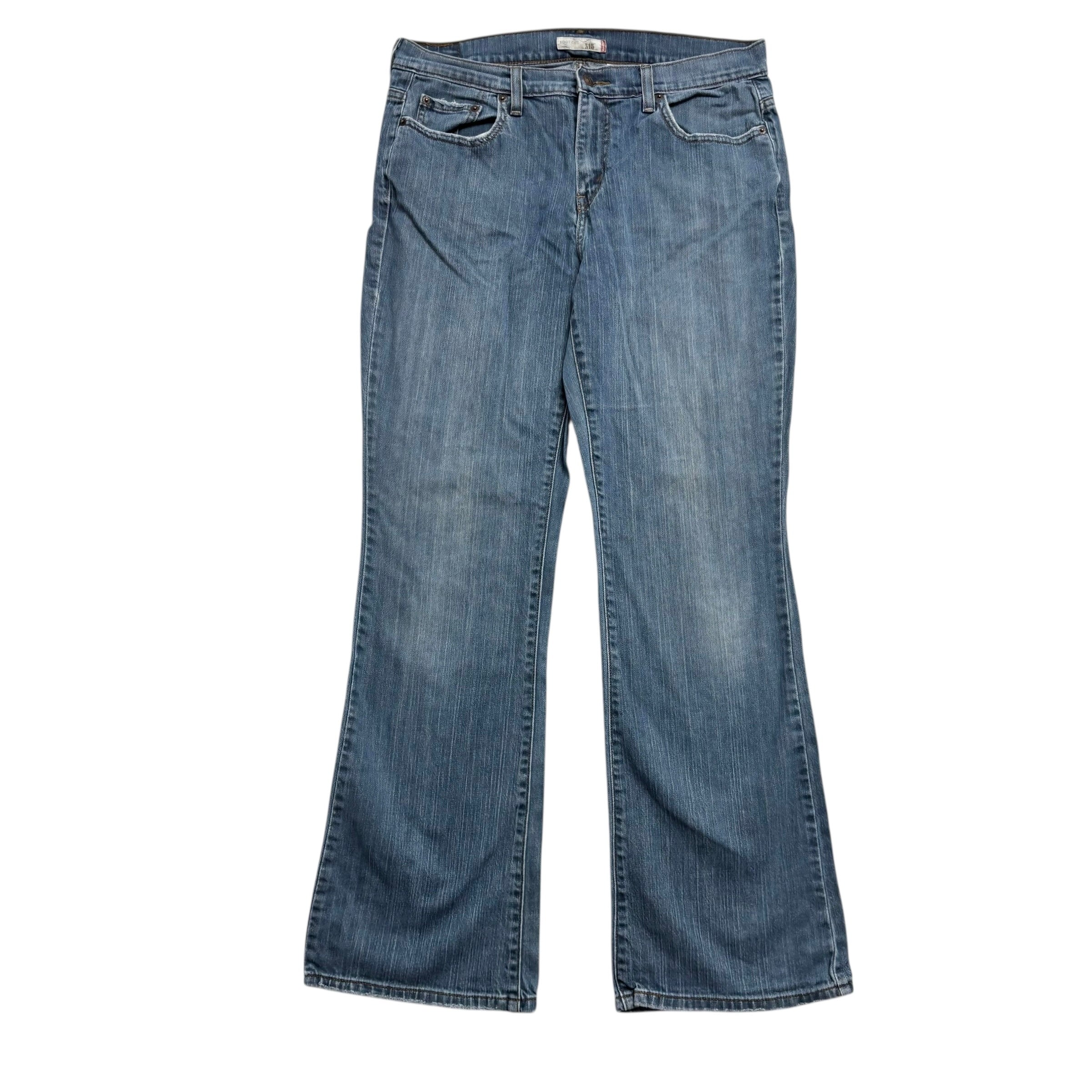 Levis 515 Jeans W32 L32 Womens Mid Blue Bootcut Fit Stretch Vintage Denim (E)