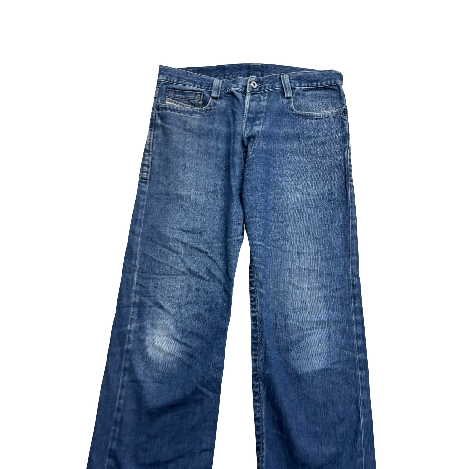 Diesel Rivec Jeans W34 L32 Mens Mid Blue Relaxed Baggy Fit Vintage (E)