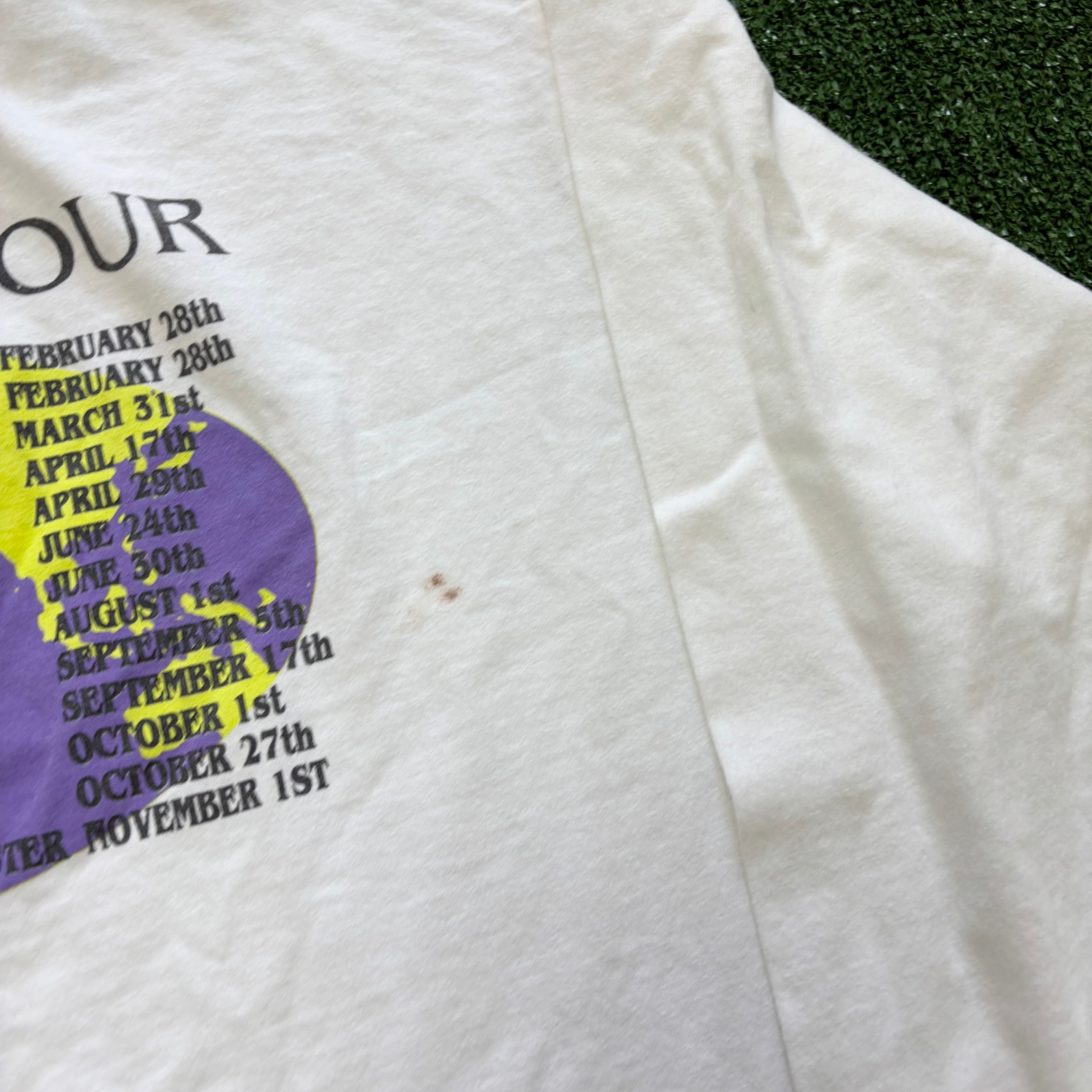 Vintage T Shirt Mens XL White Single Stitch Graphic Print 90s USA