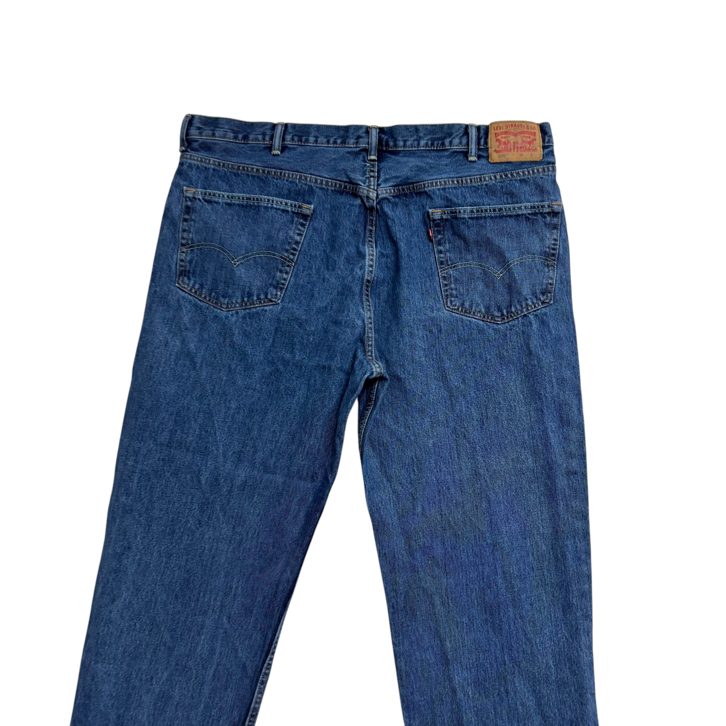 Levis 550 Jeans W46 L32 Mens Mid Blue Baggy Relaxed Straight Fit Denim (E)