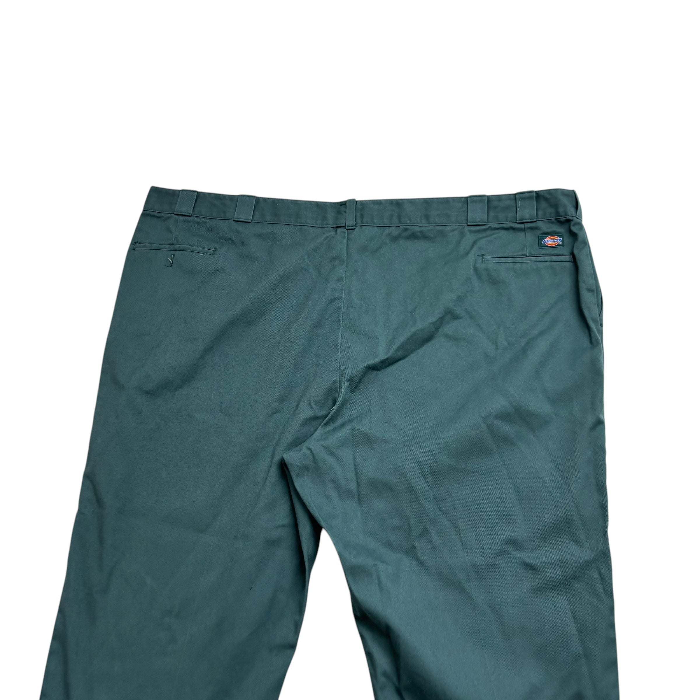 Dickies 874 Trousers W58 L30 Mens Green Pants Original Straight Fit Workwear