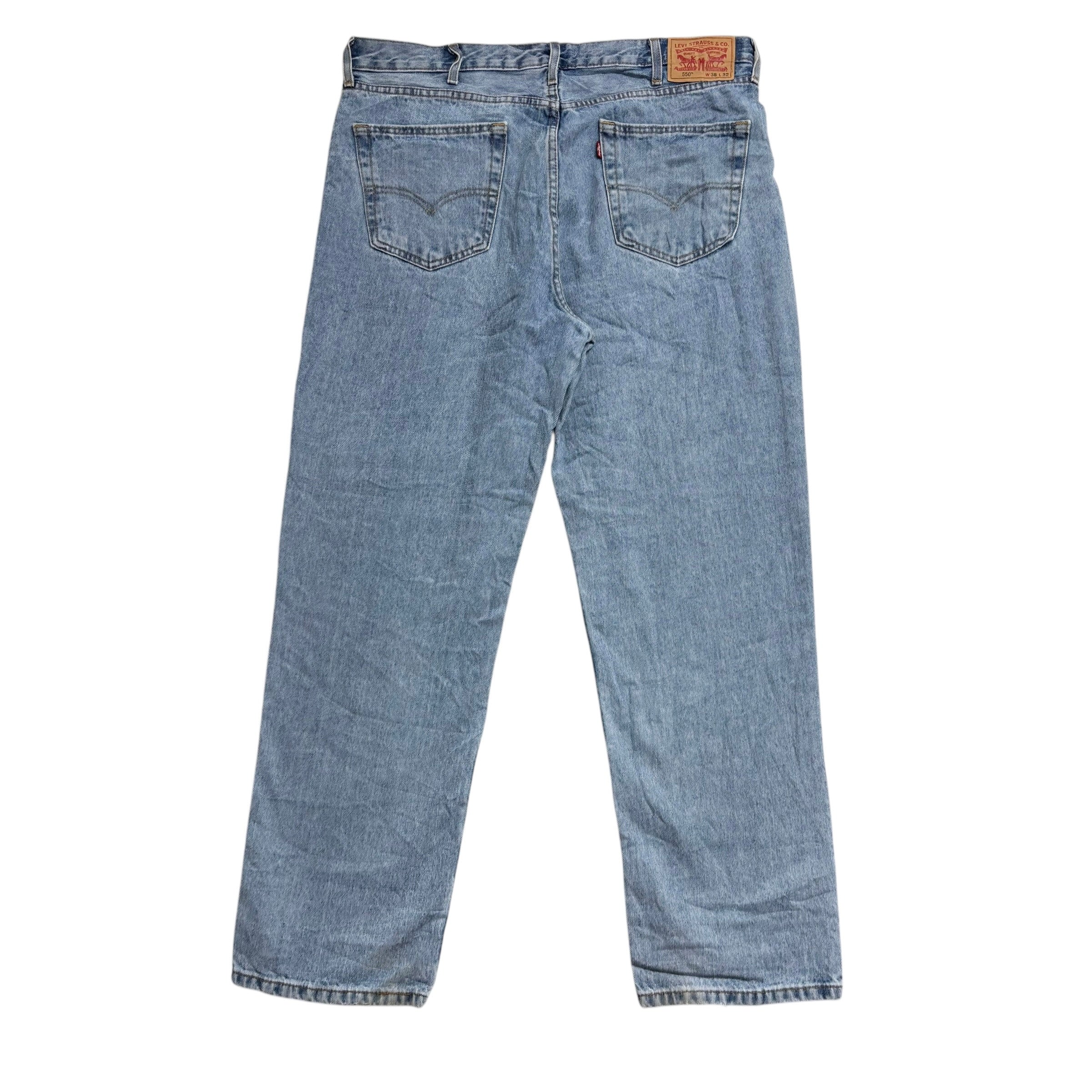 Levis 550 Jeans W38 L32 Mens Light Blue Baggy Relaxed Straight Fit Denim (E)
