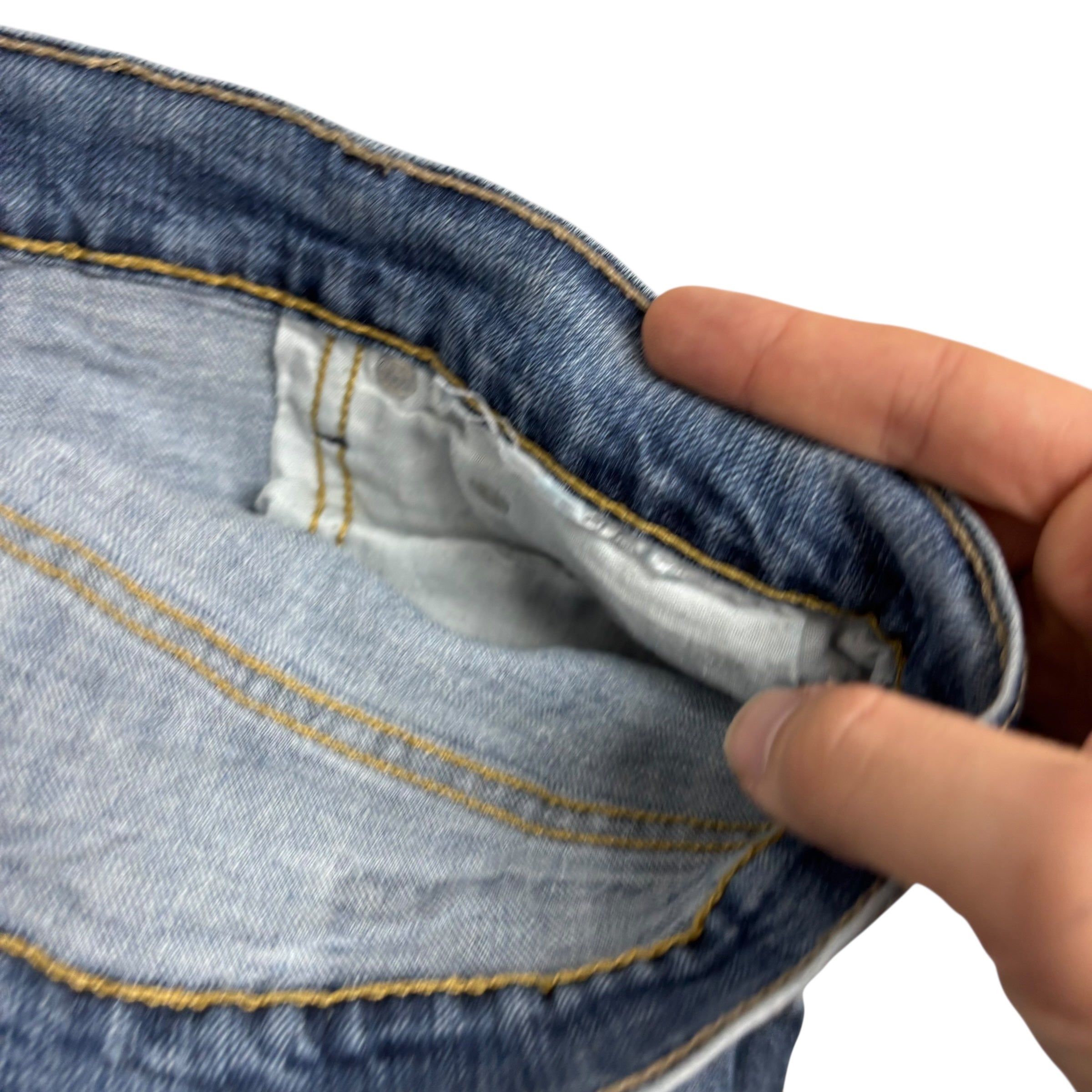 Levis Jeans W36 L30 Mens Mid Blue Regular Straight Fit Stretch Denim