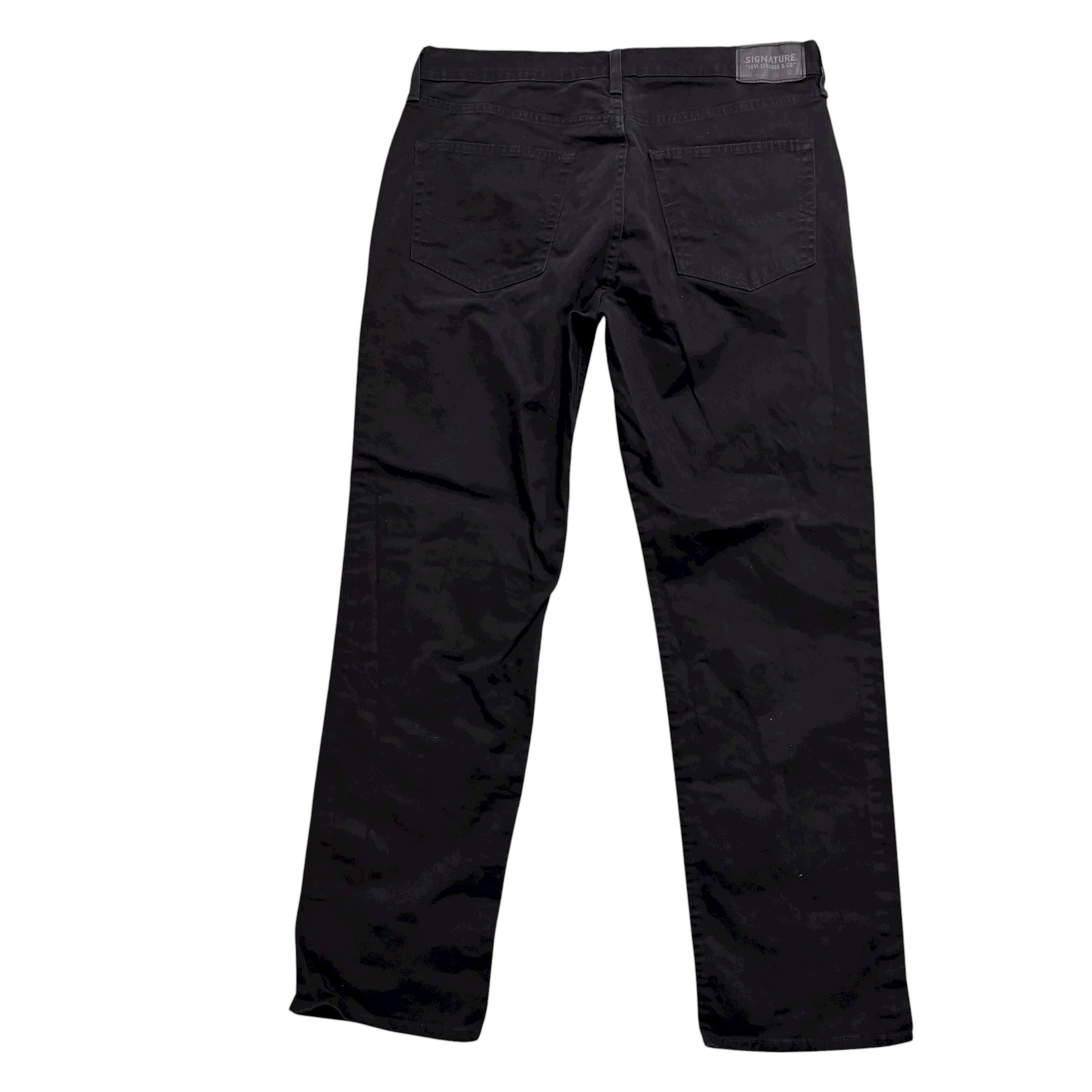 Levis Signature Trousers W36 L32 Mens Black Athletic Fit Stretch Pants (E)