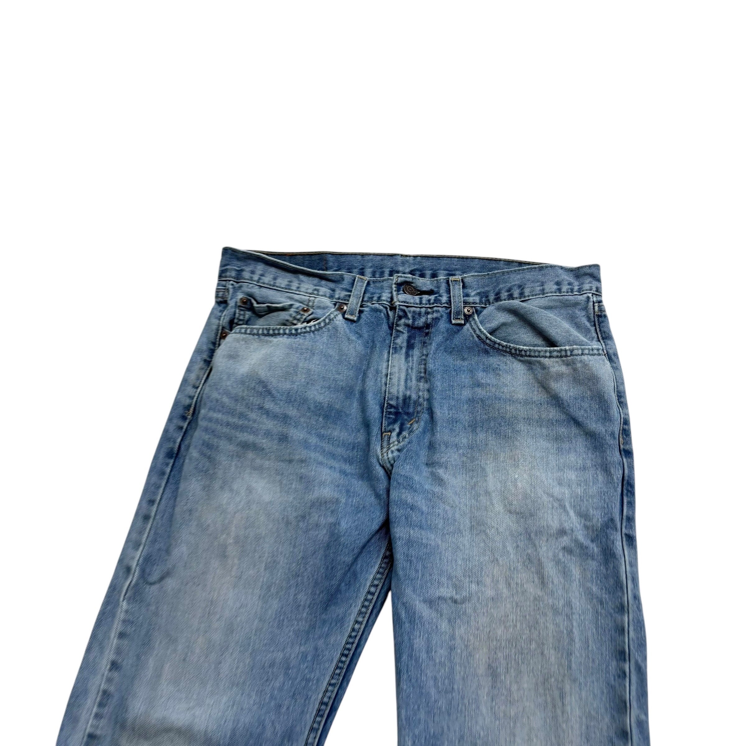 Levis 505 Jeans W34 L33 Mens Light Blue Regular Straight Fit Denim (F)