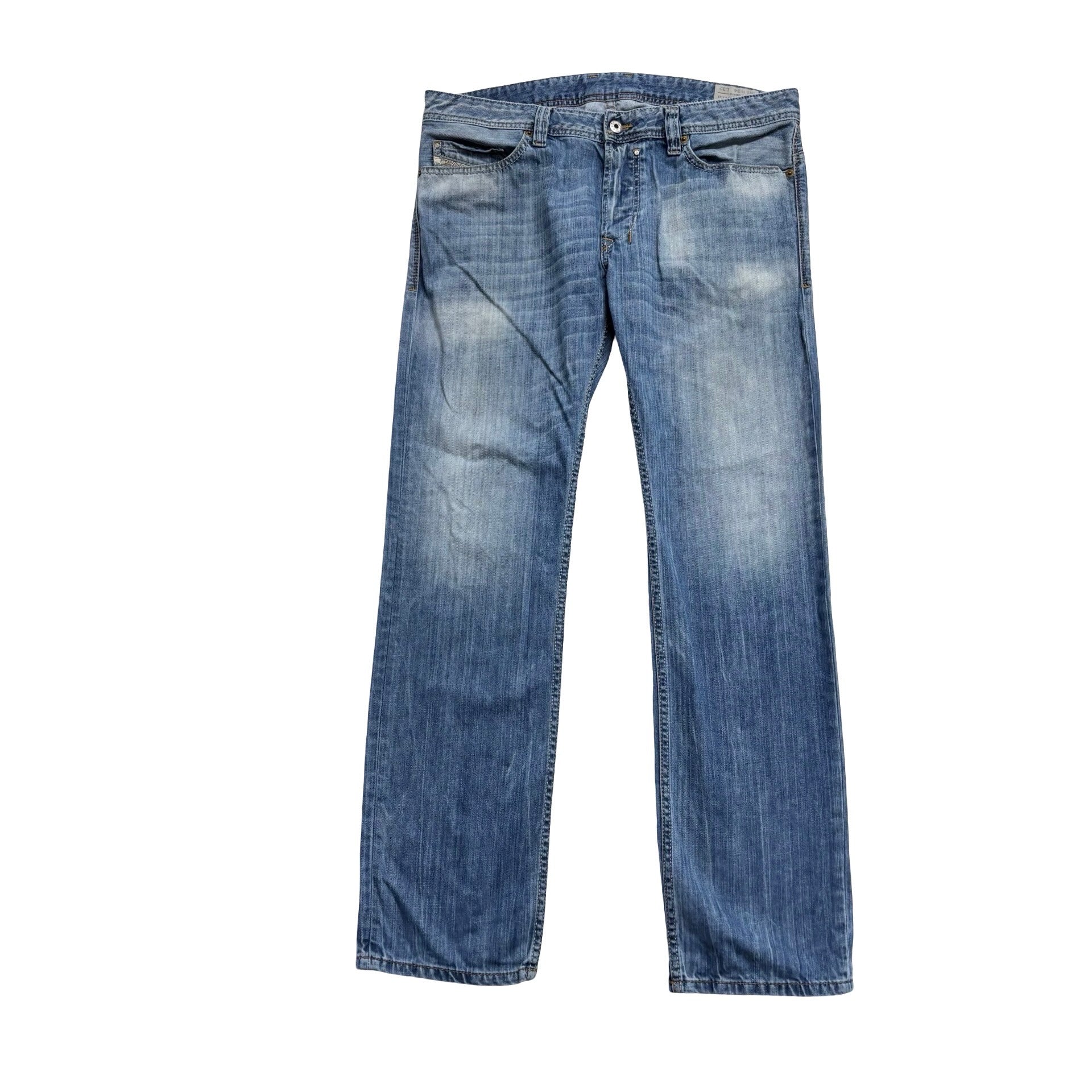 Diesel Safado Jeans W34 L32 Mens Mid Blue Slim Straight Fit Denim