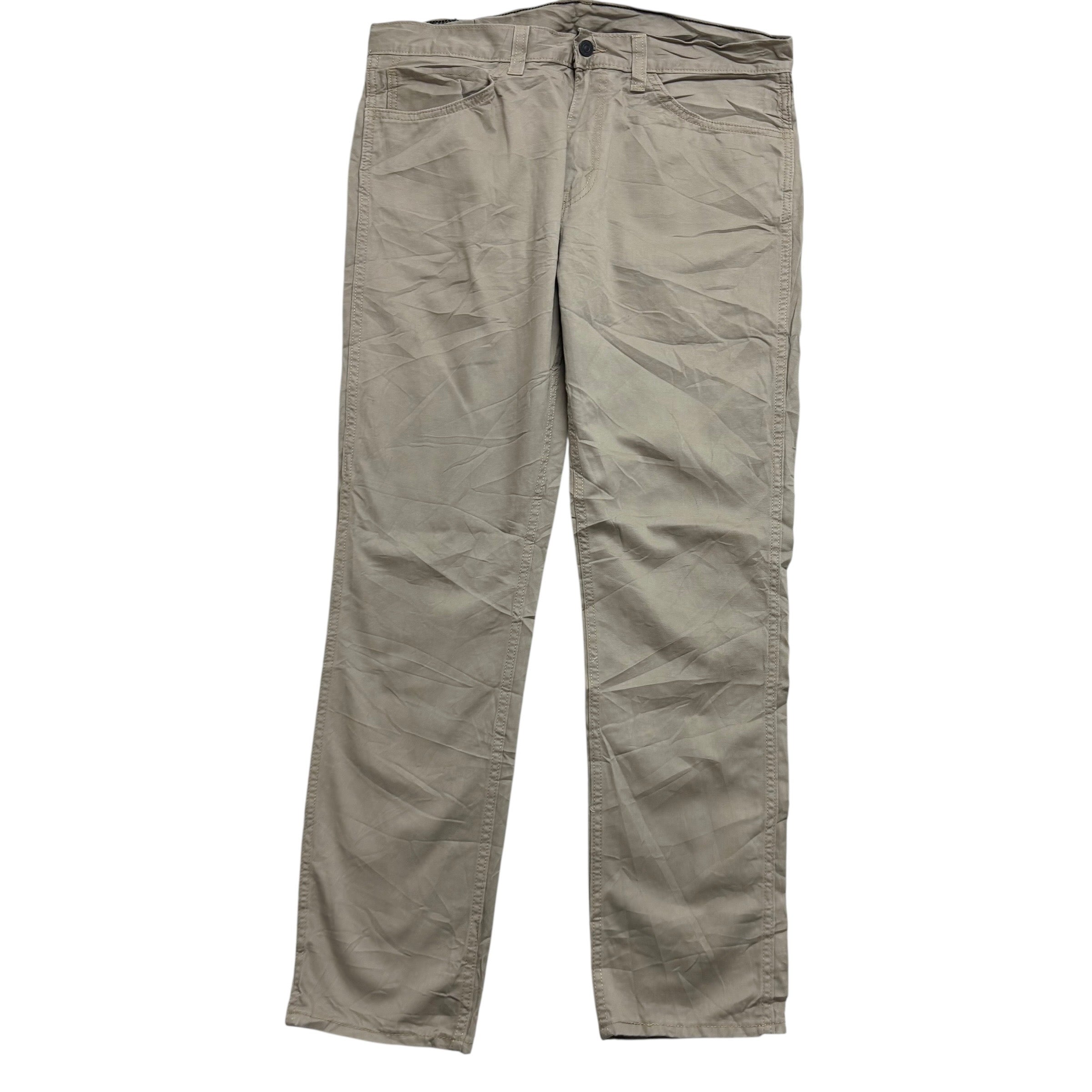 Levis 511 Trousers W36 L32 Mens Beige Slim Fit Pants (E)