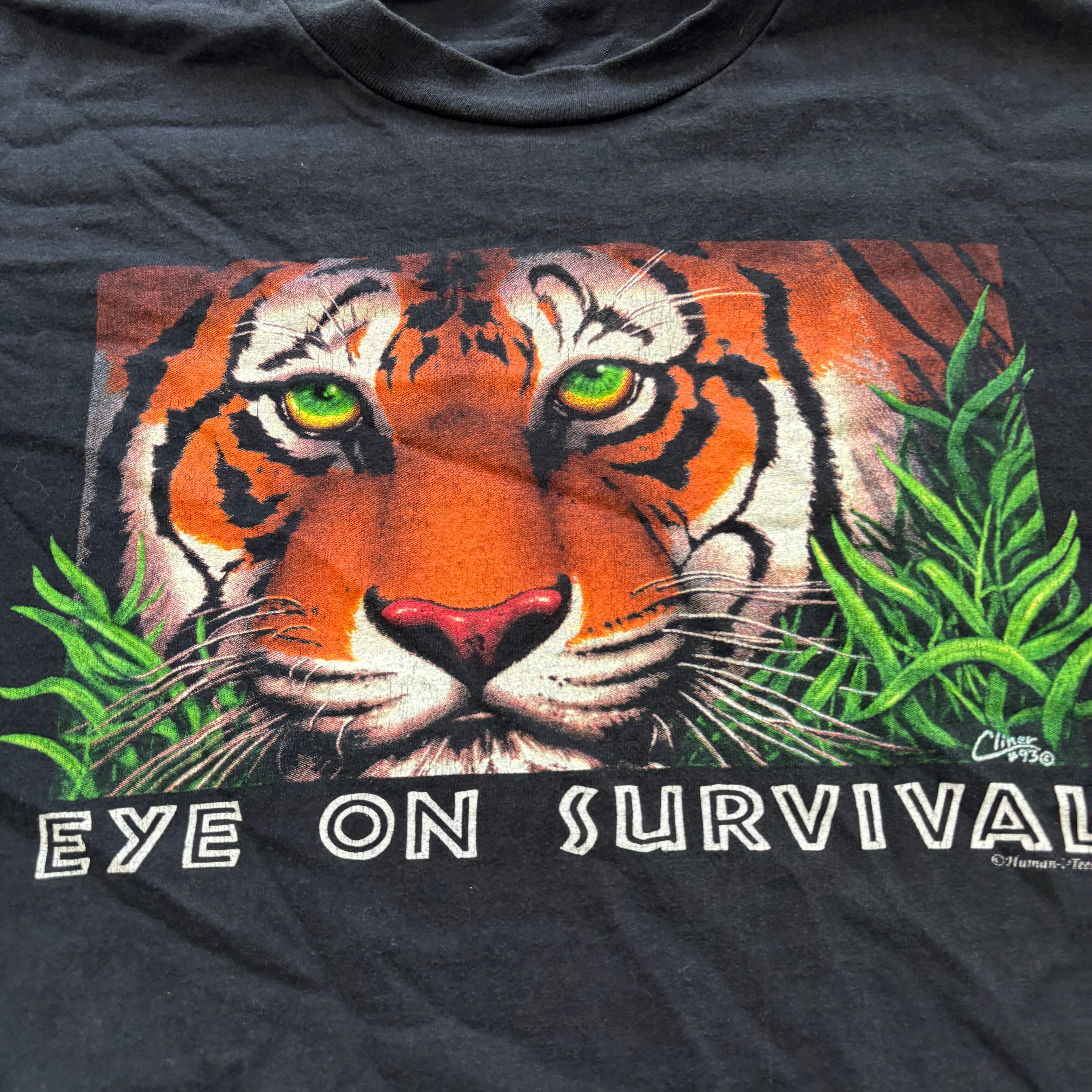 Vintage T Shirt Mens Medium Black Single Stitch Graphic Print 90s Boxy Fit (E)