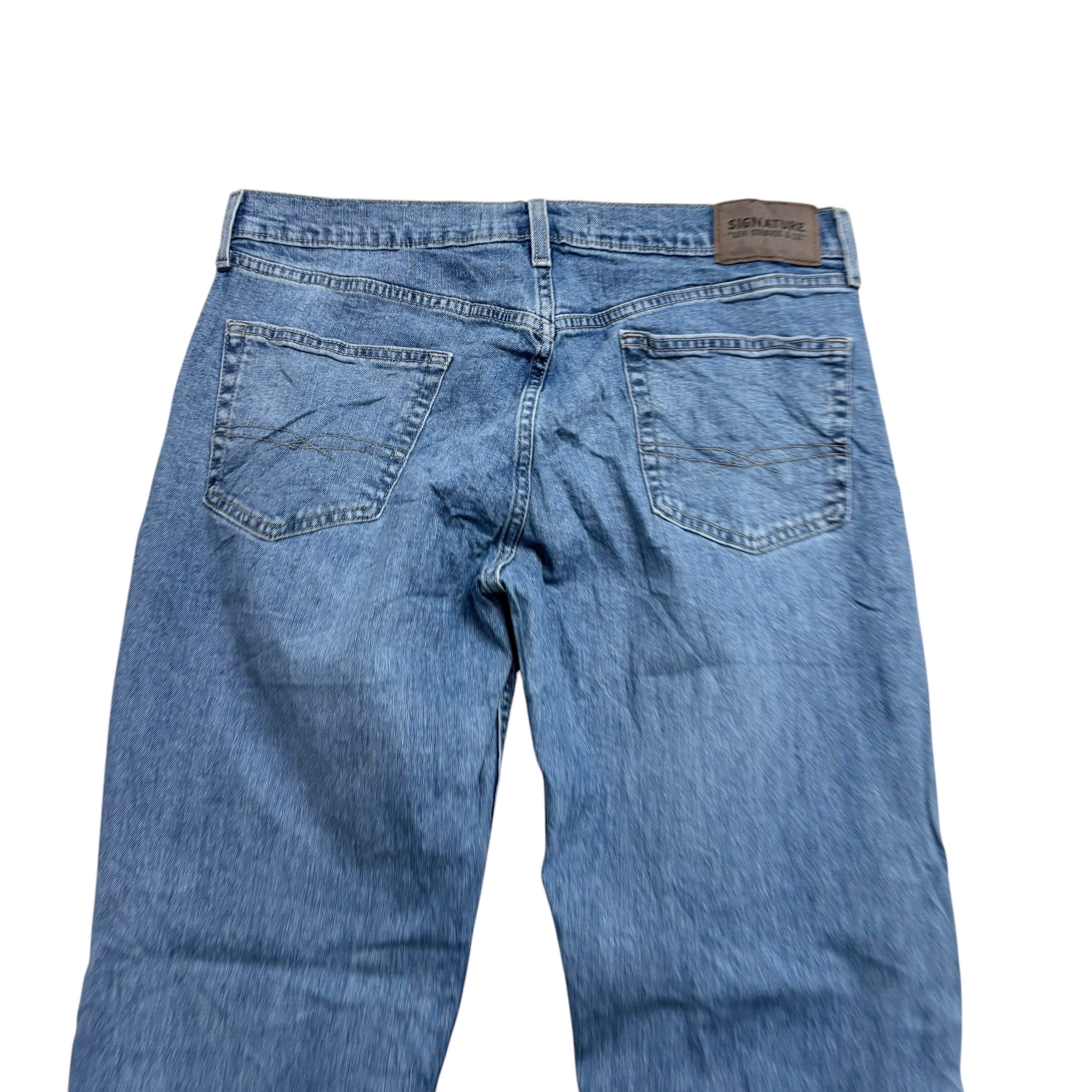 Levis Signature Jeans W34 L30 Mens Light Blue Relaxed Straight Fit Stretch (E)