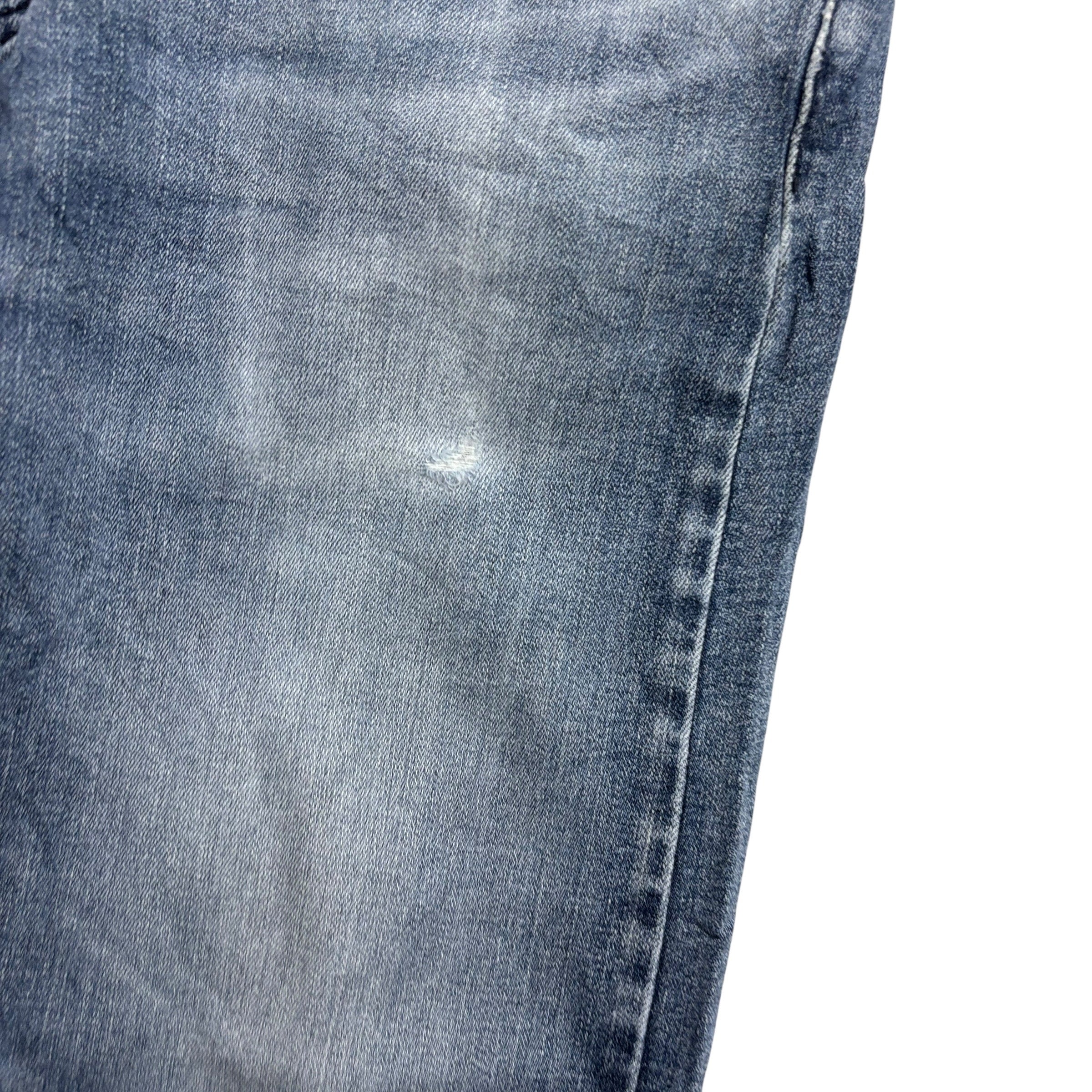 Levis 502 Jeans W33 L32 Mens Navy Blue Regular Tapered Fit Stretch Denim (F)