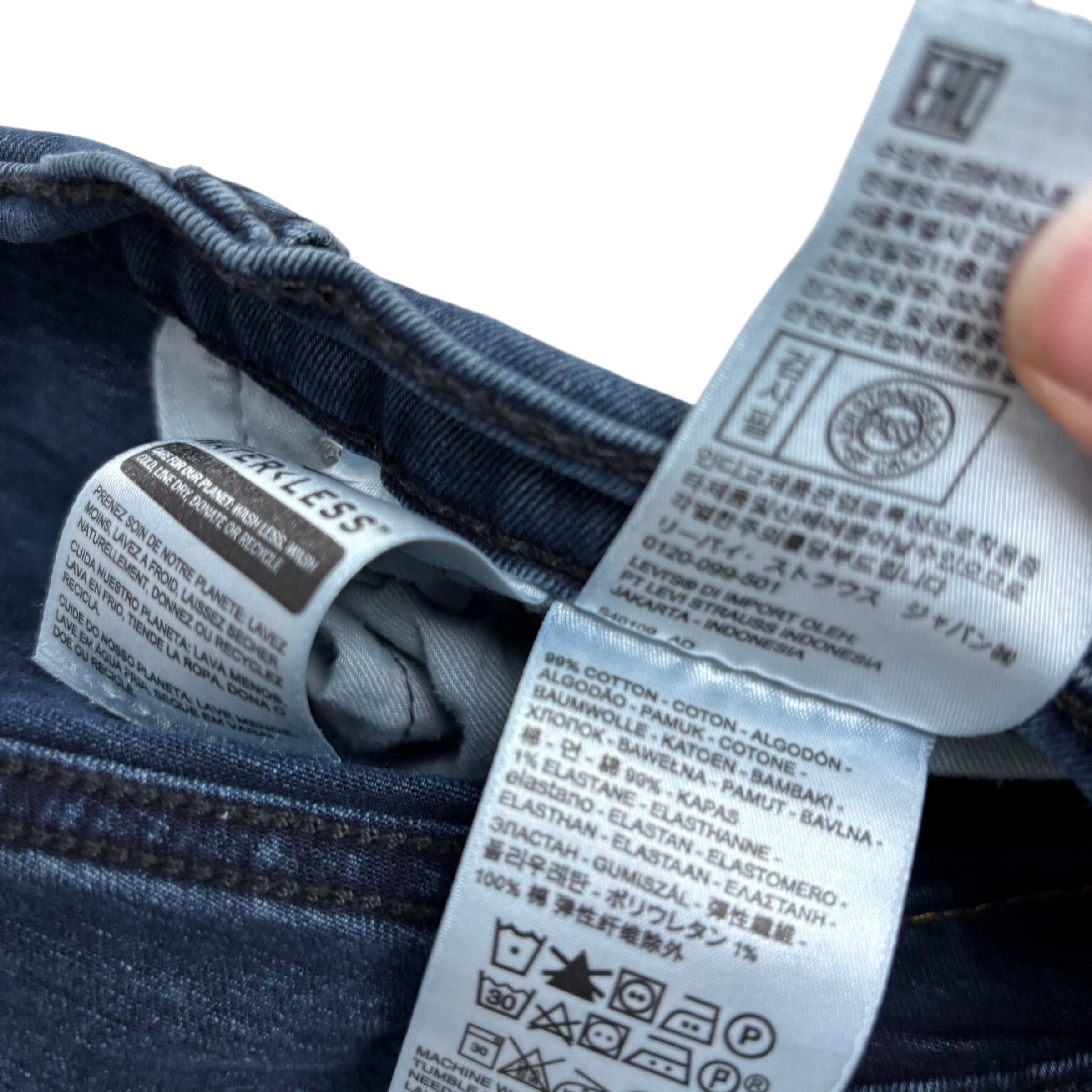 Levis 512 Jeans W40 L29 Mens Navy Blue Slim Tapered Fit Stretch Denim (E)