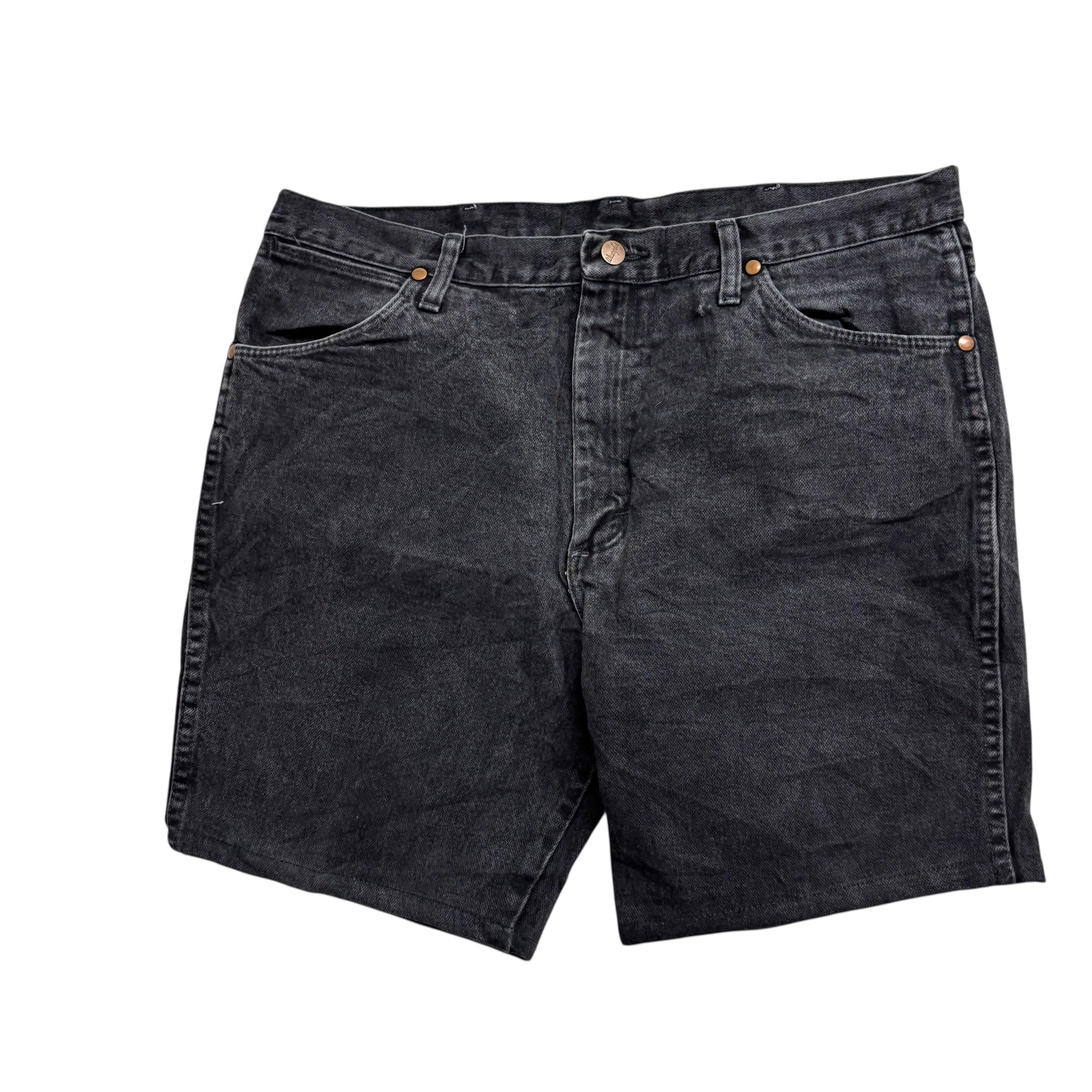 Wrangler Denim Shorts W36 Mens Black 8in Slim Fit