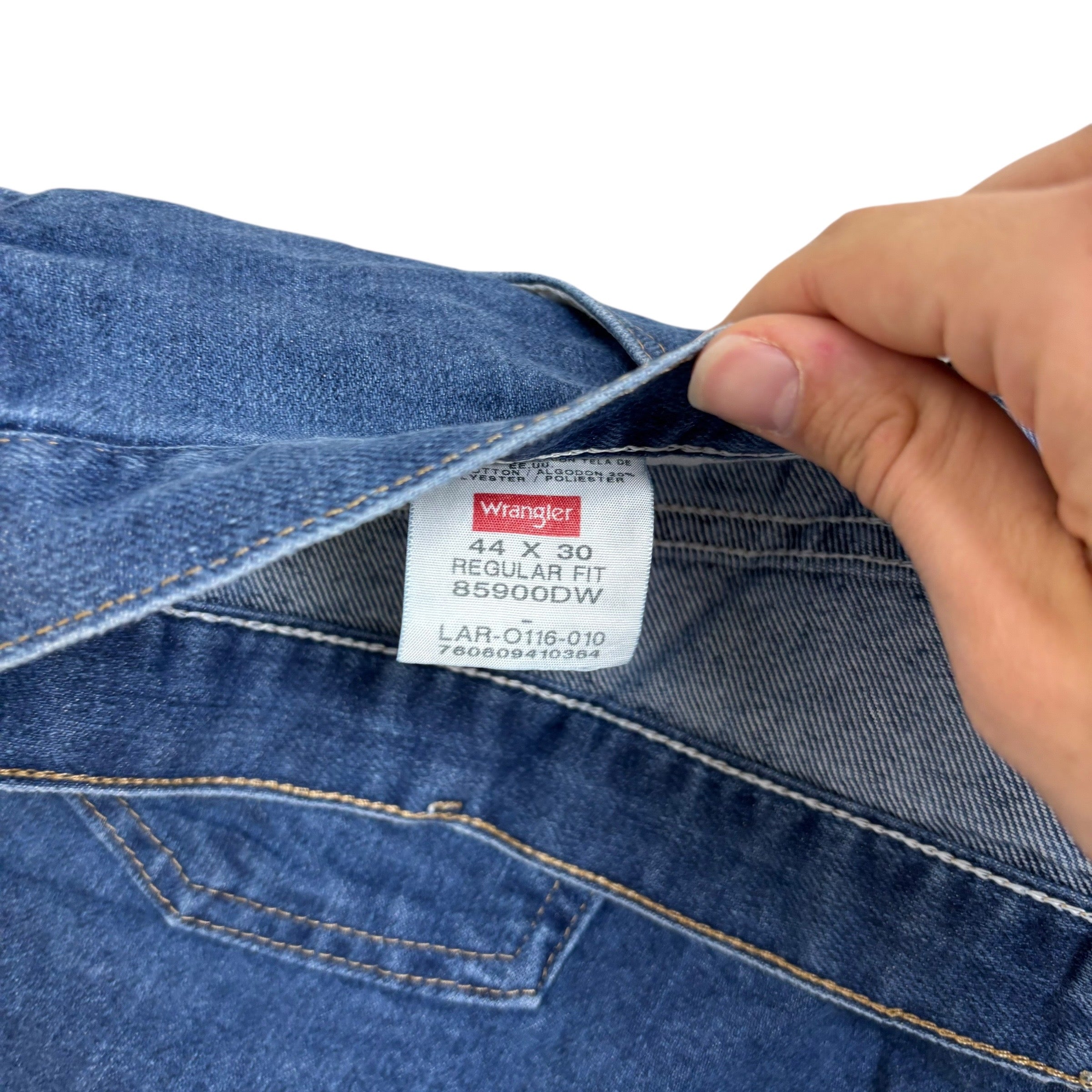 Wrangler Jeans W44 L30 Mens Mid Blue Regular Straight Fit Denim (E)