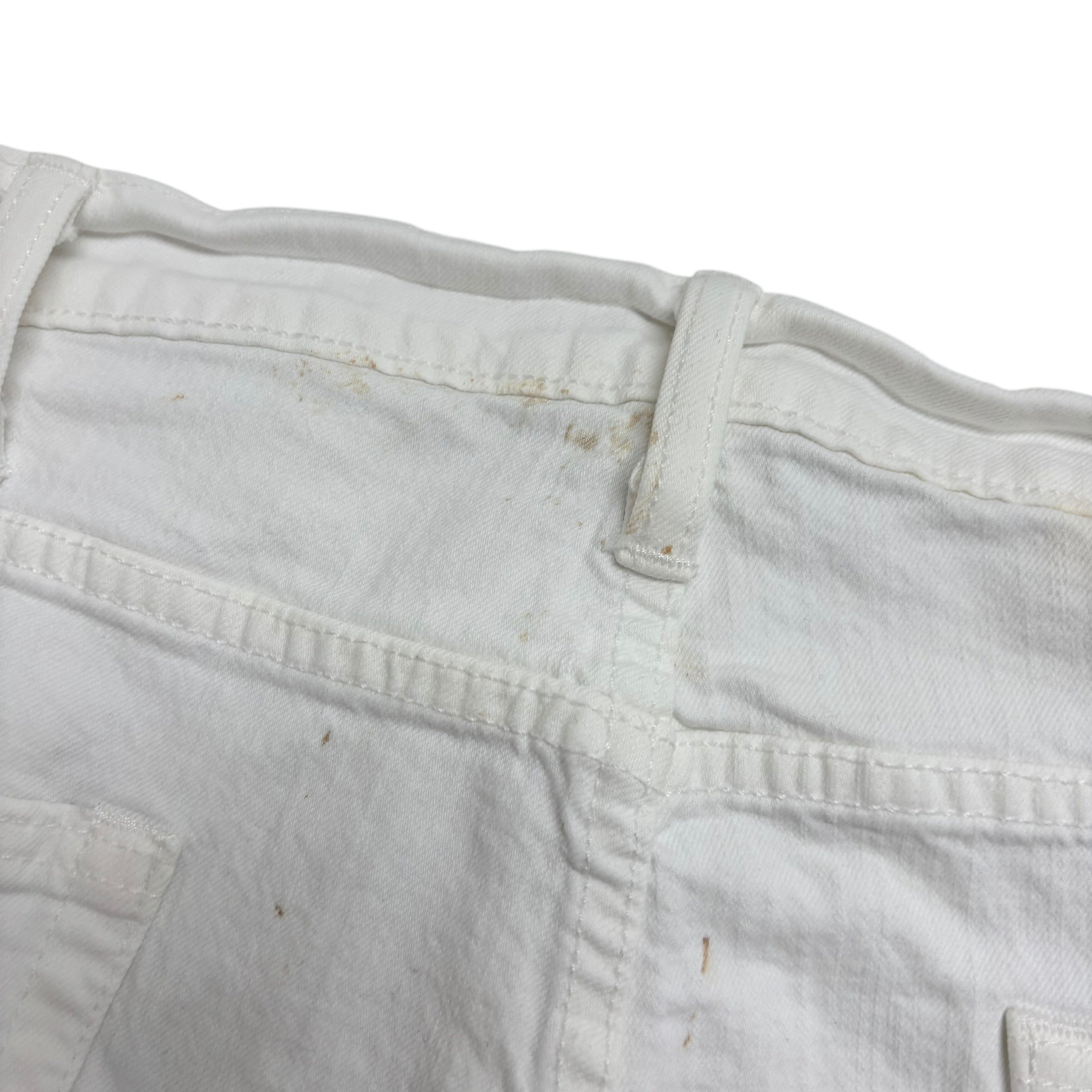 Levis 504 Jeans W40 L30 Mens White Regular Straight Fit Stretch Denim (F)