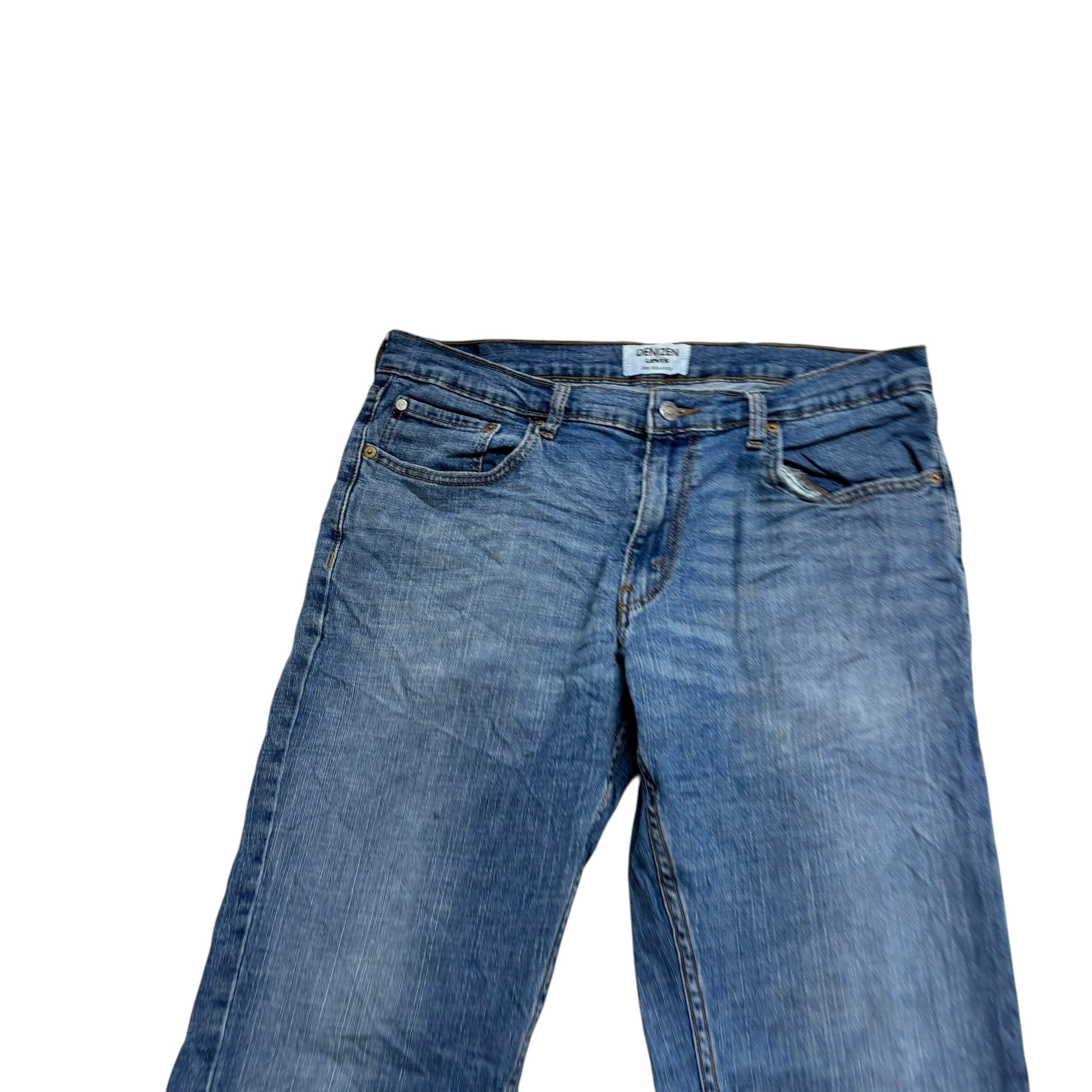 Levis Denizen Jeans W34 L34 Mens Mid Blue Relaxed Fit Stretch
