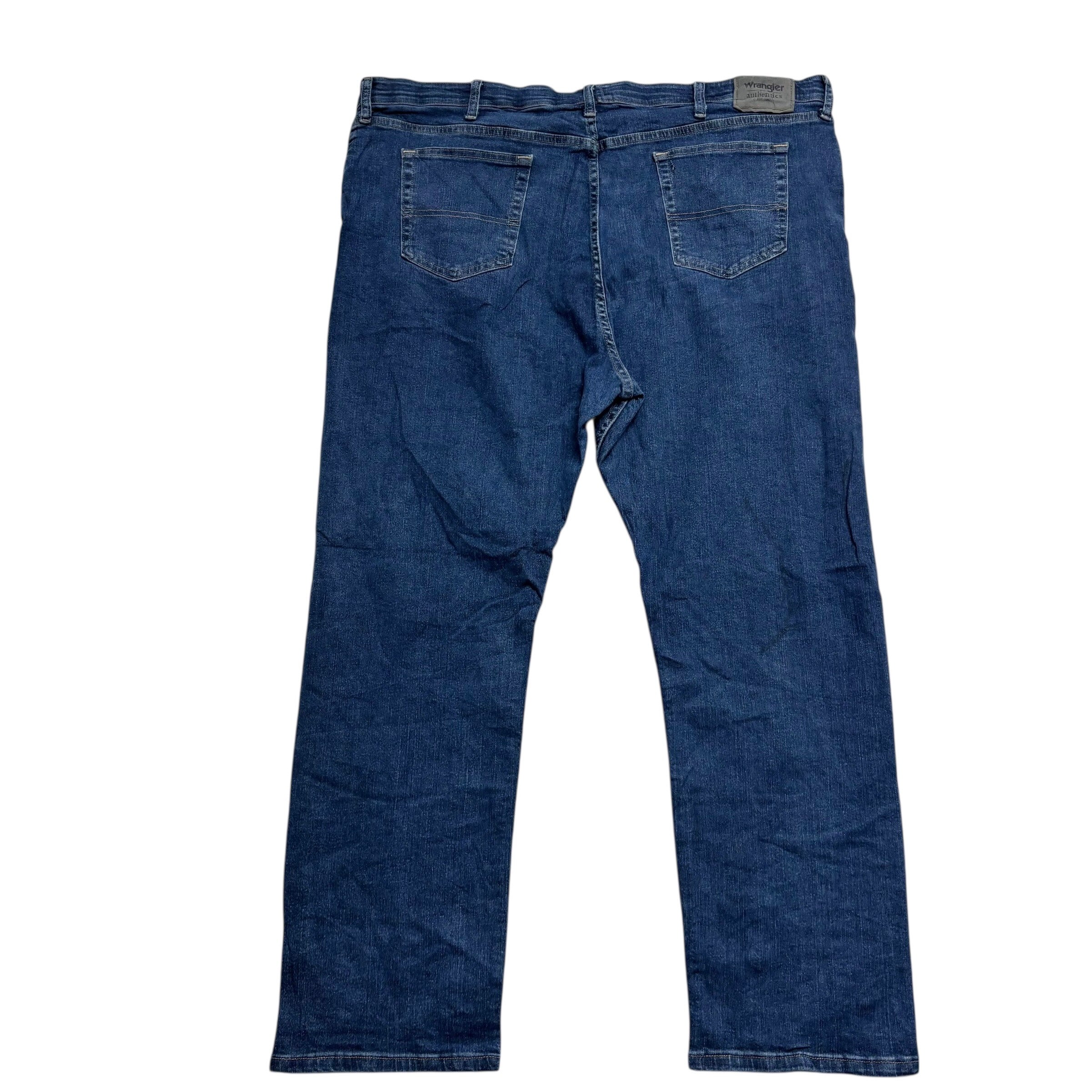 Wrangler Jeans W46 L30 Mens Dark Blue Regular Straight Fit Stretch Denim (F)