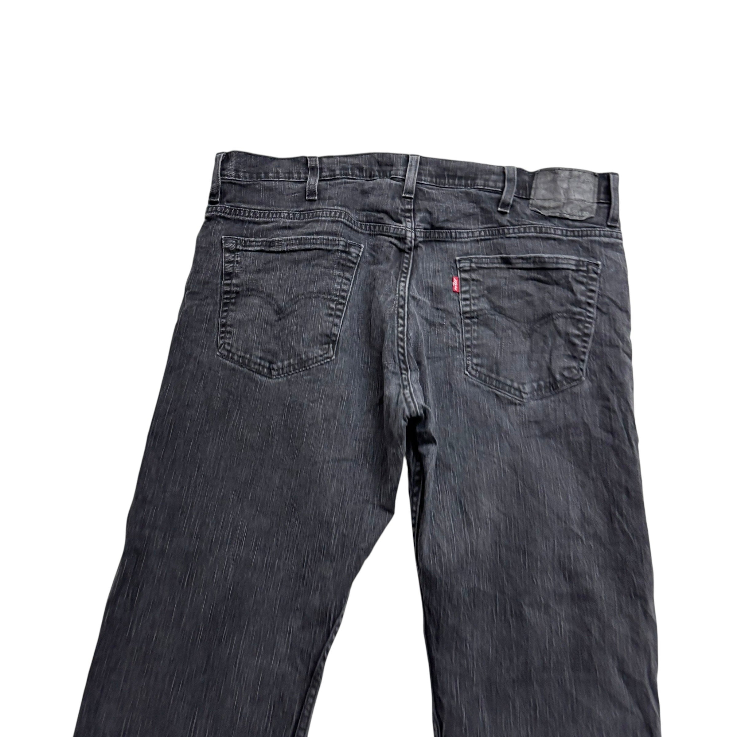 Levis 569 Jeans W38 L29 Mens Black Relaxed Straight Fit Stretch Denim (F)