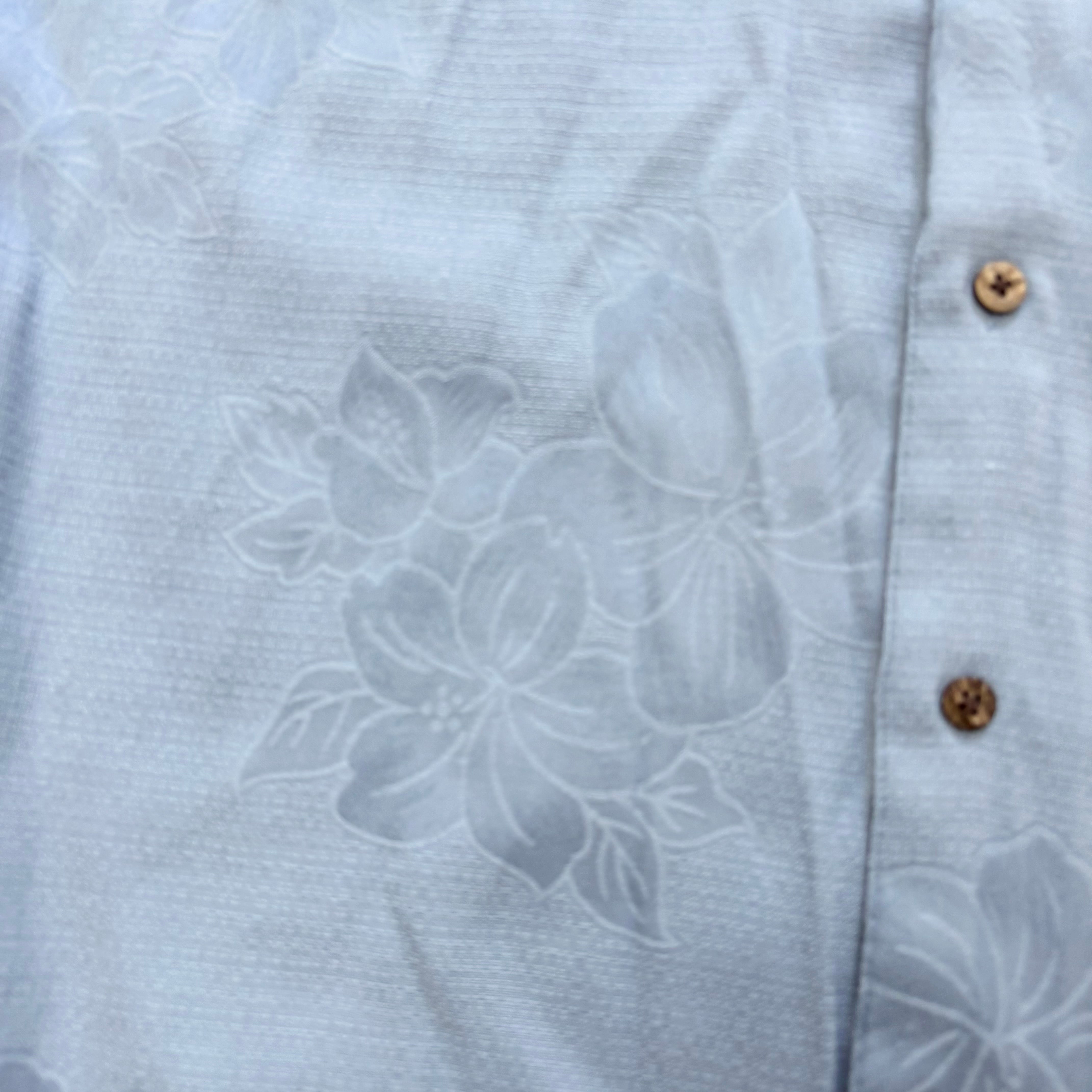 Hawaiian Shirt Mens XL Blue Floral Aloha Short Sleeve Polyester Blend