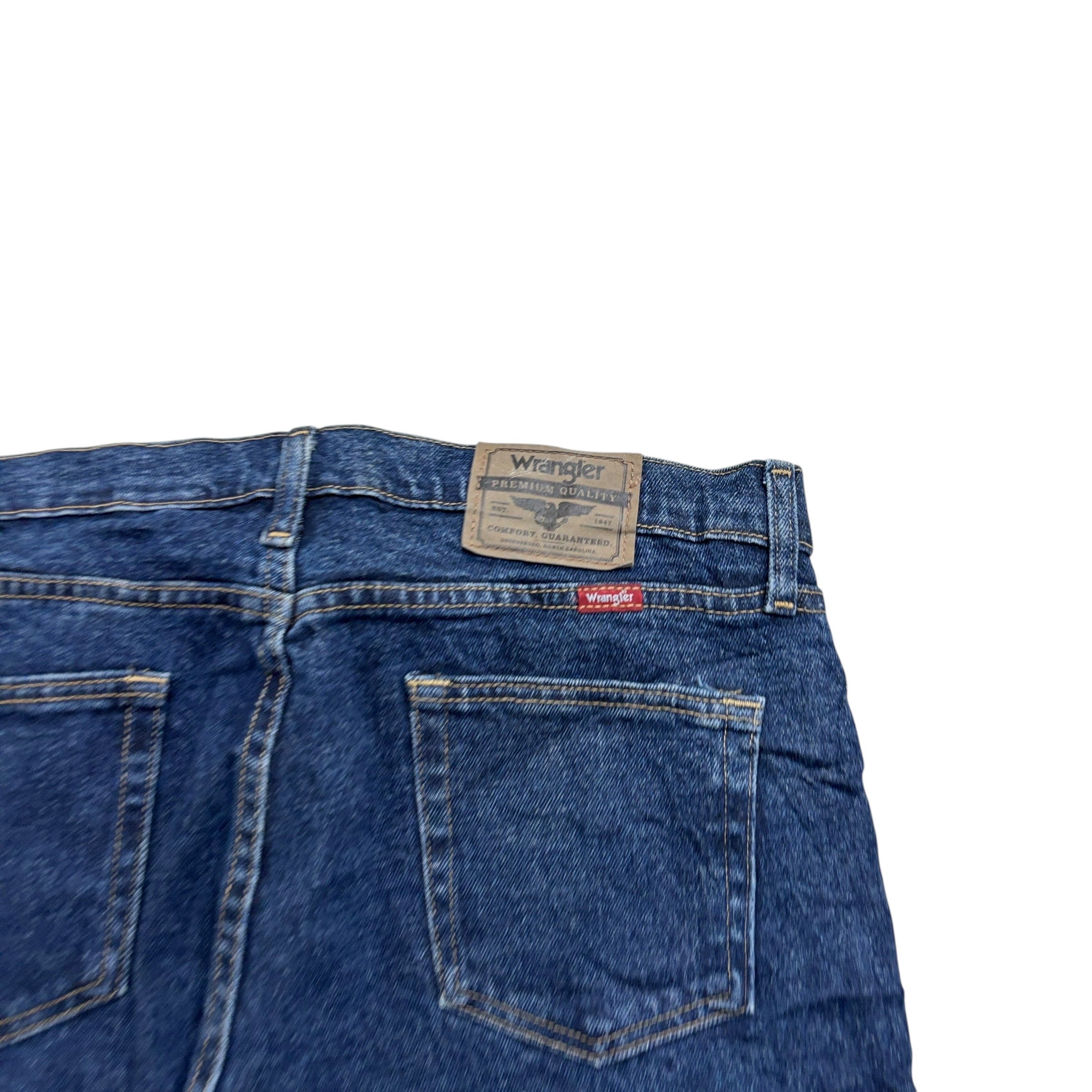 Wrangler Baggy Jorts W32 Mens Denim Shorts Dark Blue Relaxed Fit Stretch (E)