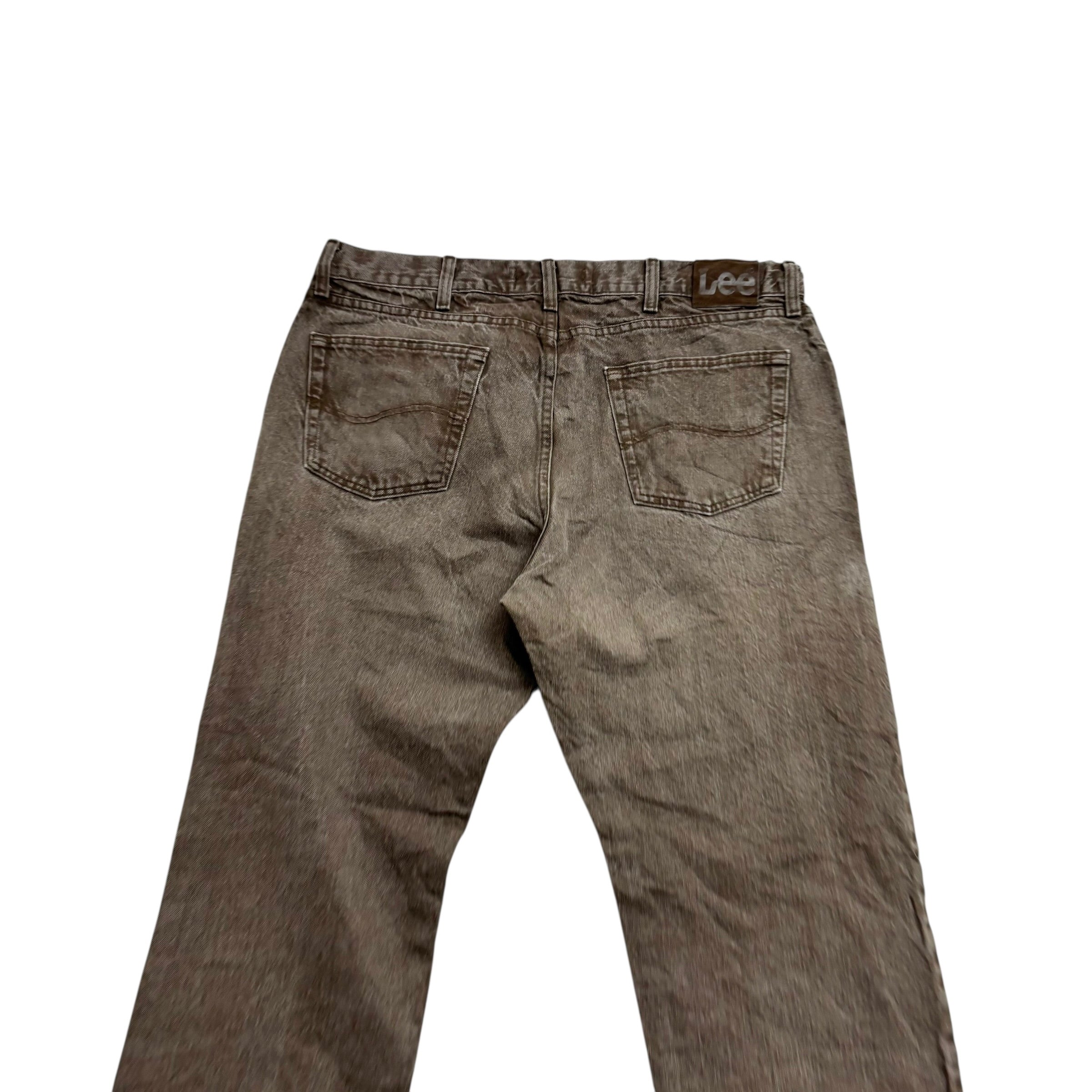 Lee Jeans W38 L32 Mens Regular Straight Fit Brown Denim (E)
