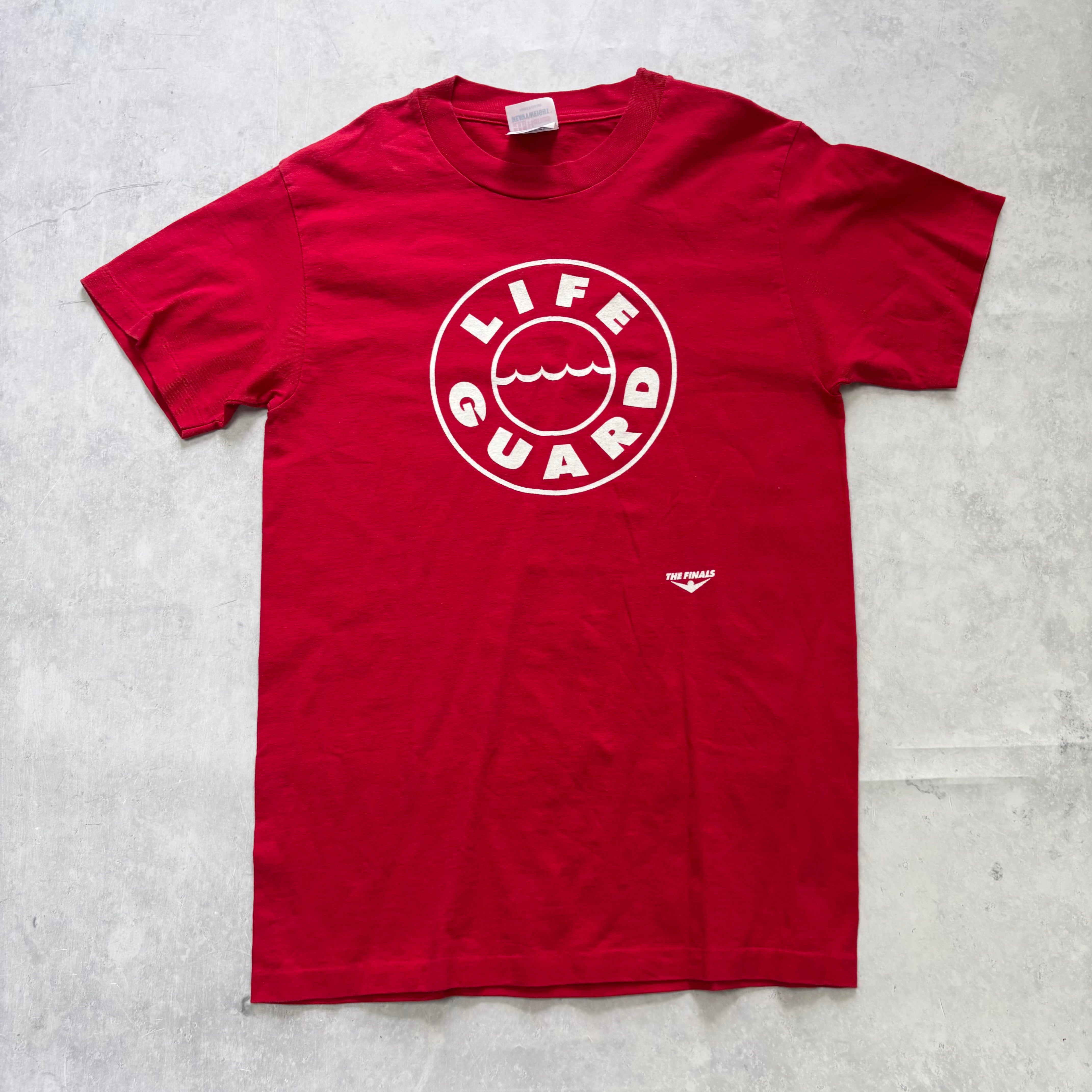 Vintage T Shirt Mens Small Red Single Stitch Graphic Print 90s Life Guard