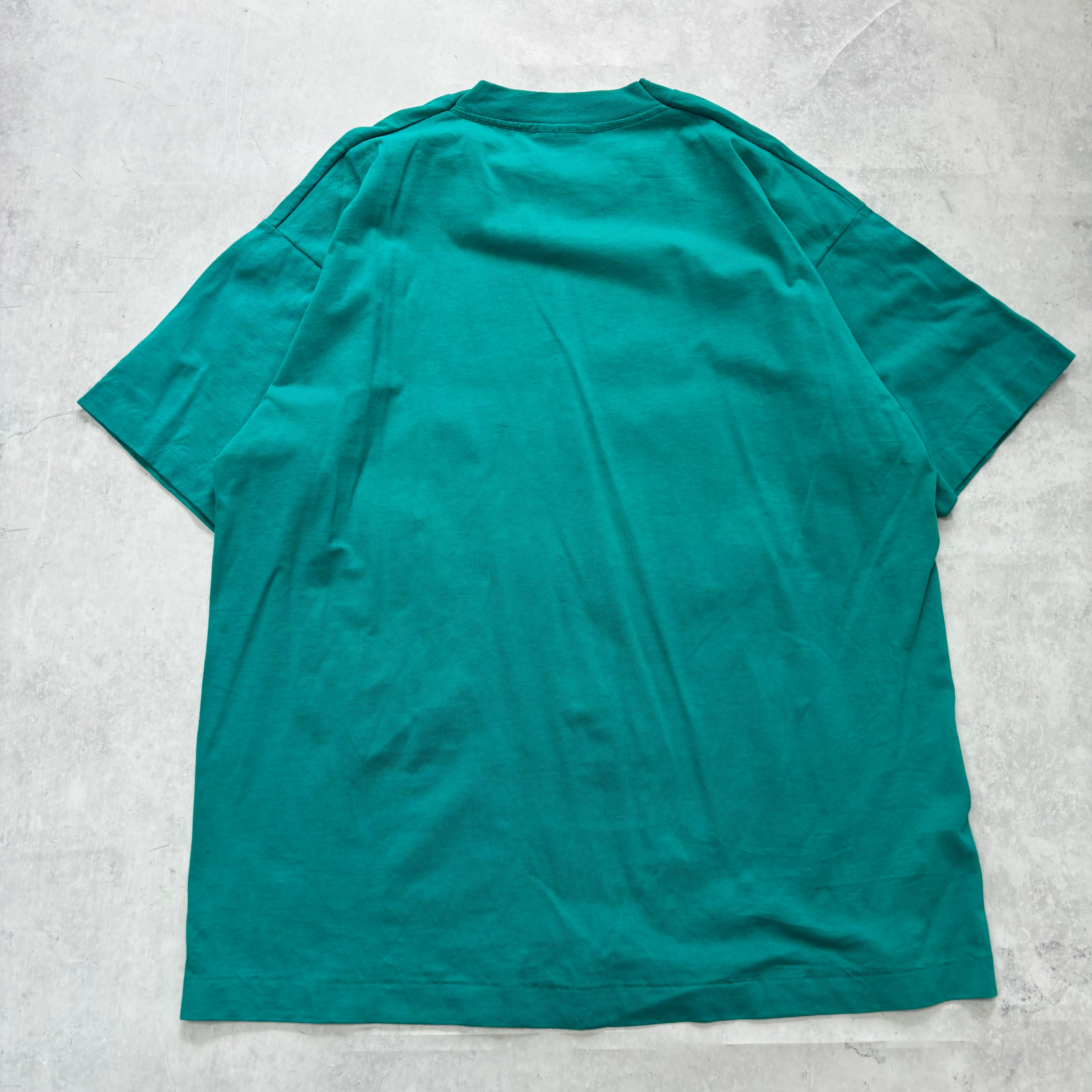 Vintage T Shirt Mens XL Teal Green Single Stitch Graphic Print 90s USA Tourist
