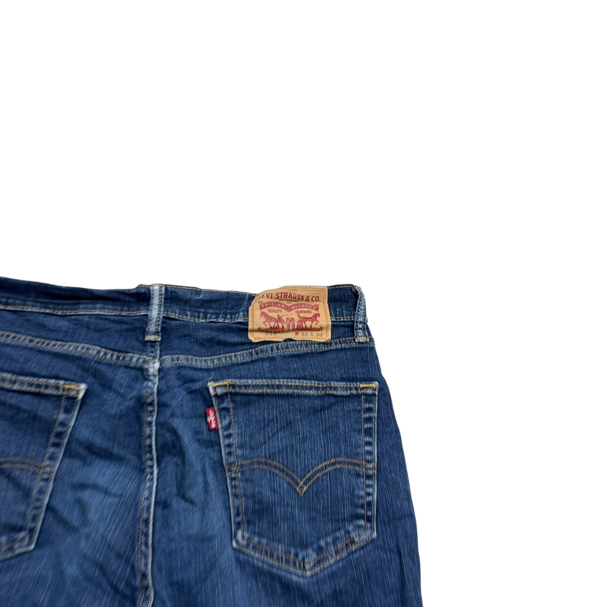 Levis 514 Jeans W32 L32 Mens Dark Blue Regular Straight Fit Stretch Denim