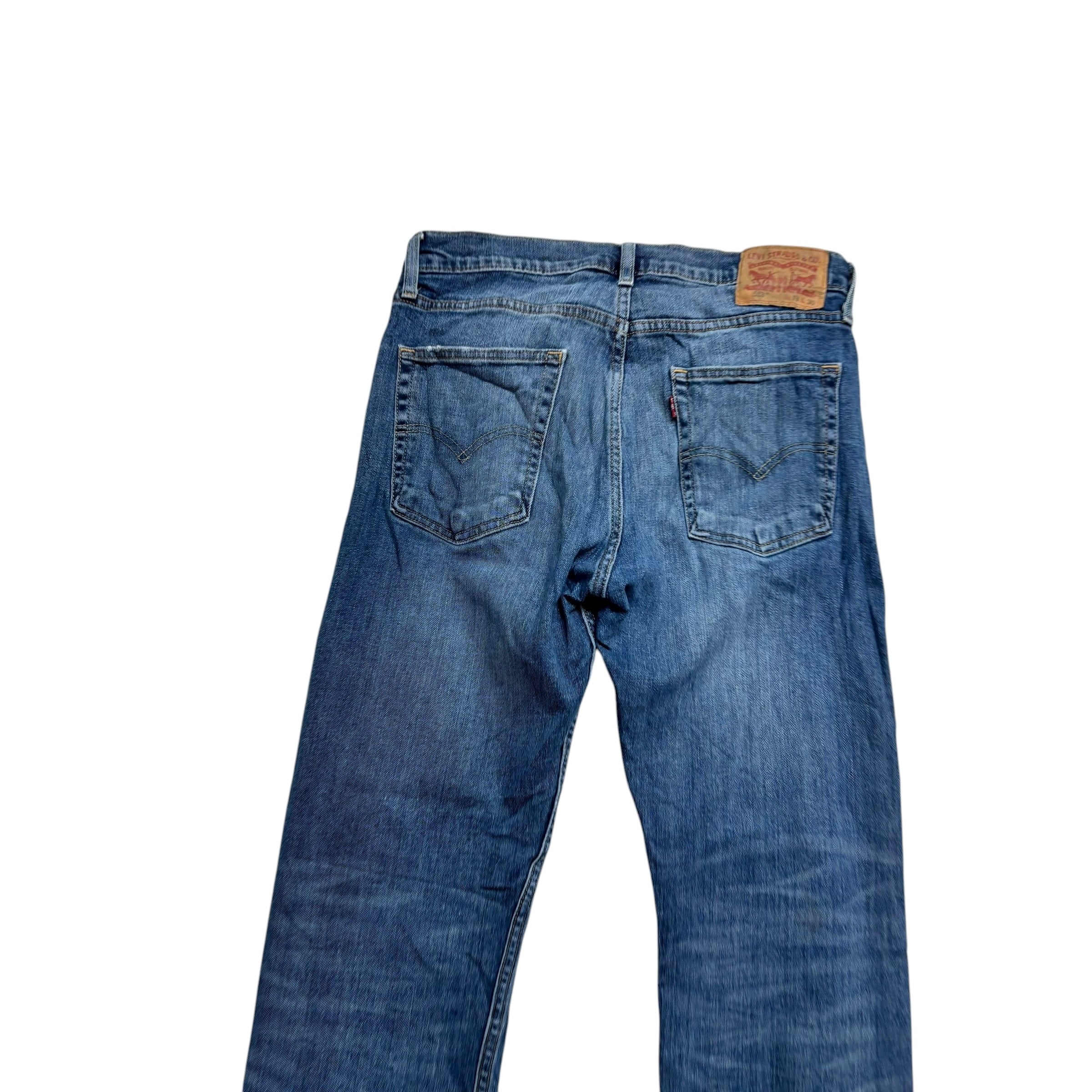 Levis 513 Jeans W32 L30 Mens Mid Blue Slim Straight Fit Stretch Denim (E)