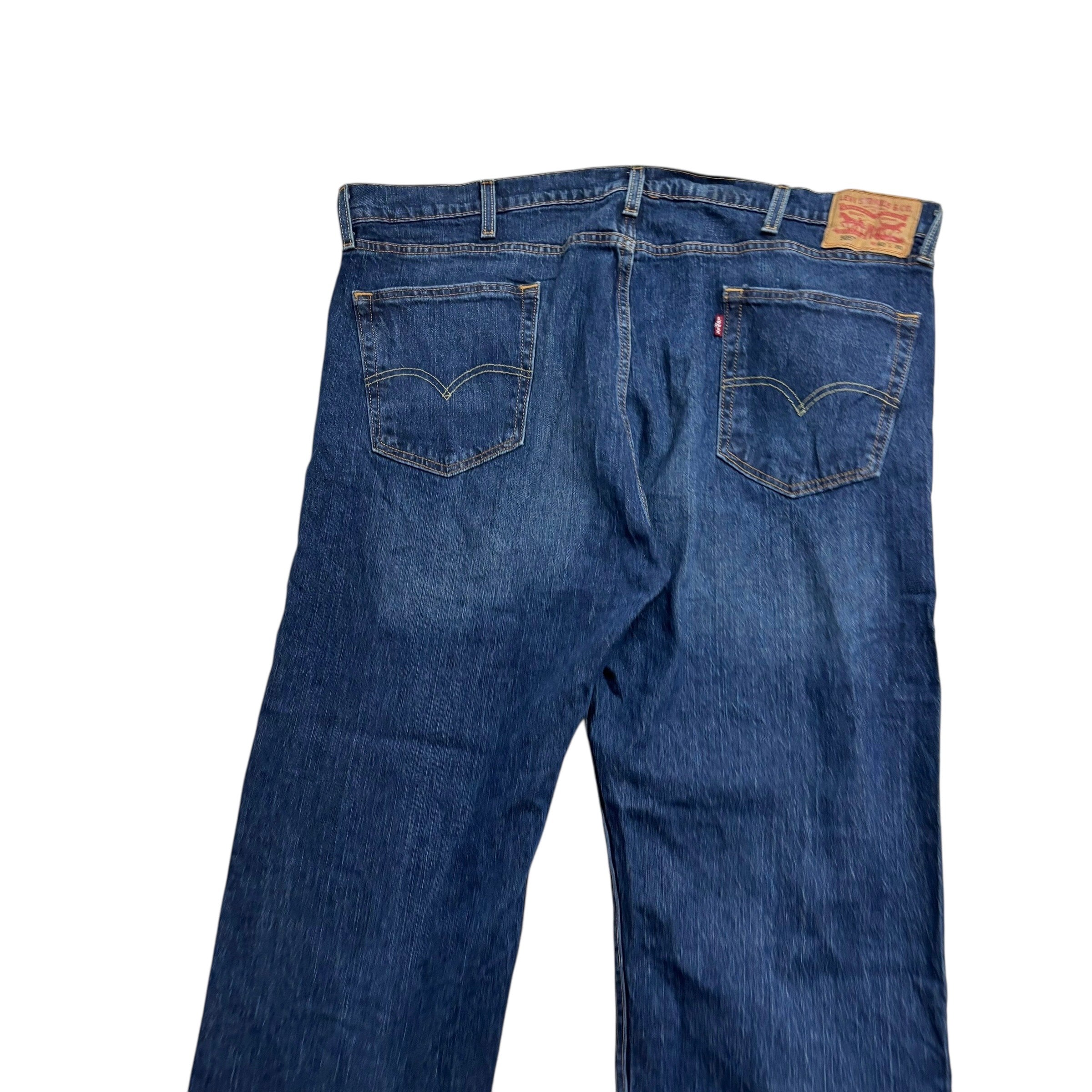 Levis 505 Jeans W42 L30 Mens Dark Blue Regular Straight Fit Stretch Denim (E)