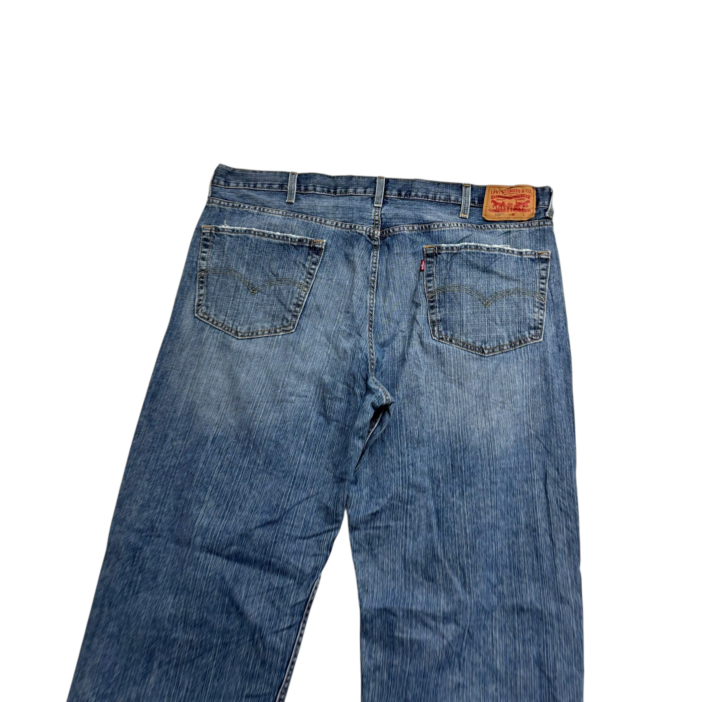 Levis 550 Jeans W44 L32 Mens Mid Blue Baggy Relaxed Straight Fit Denim