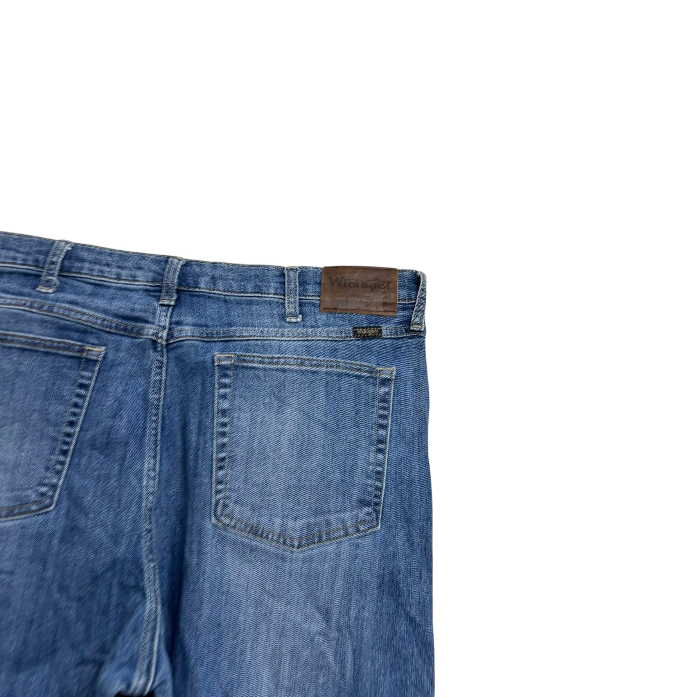 Wrangler Jeans W38 L32 Mens Mid Blue Regular Straight Fit Stretch Denim (E)